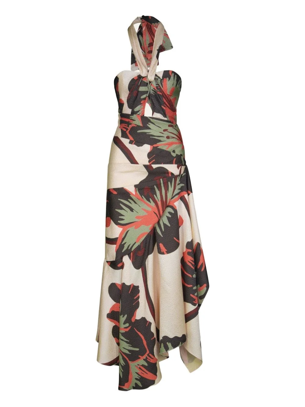 Sol De Jade engraved-jacquard halterneck maxi dress - 1