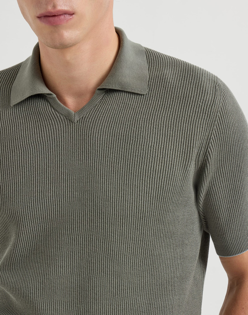 Cotton English rib knit polo 4