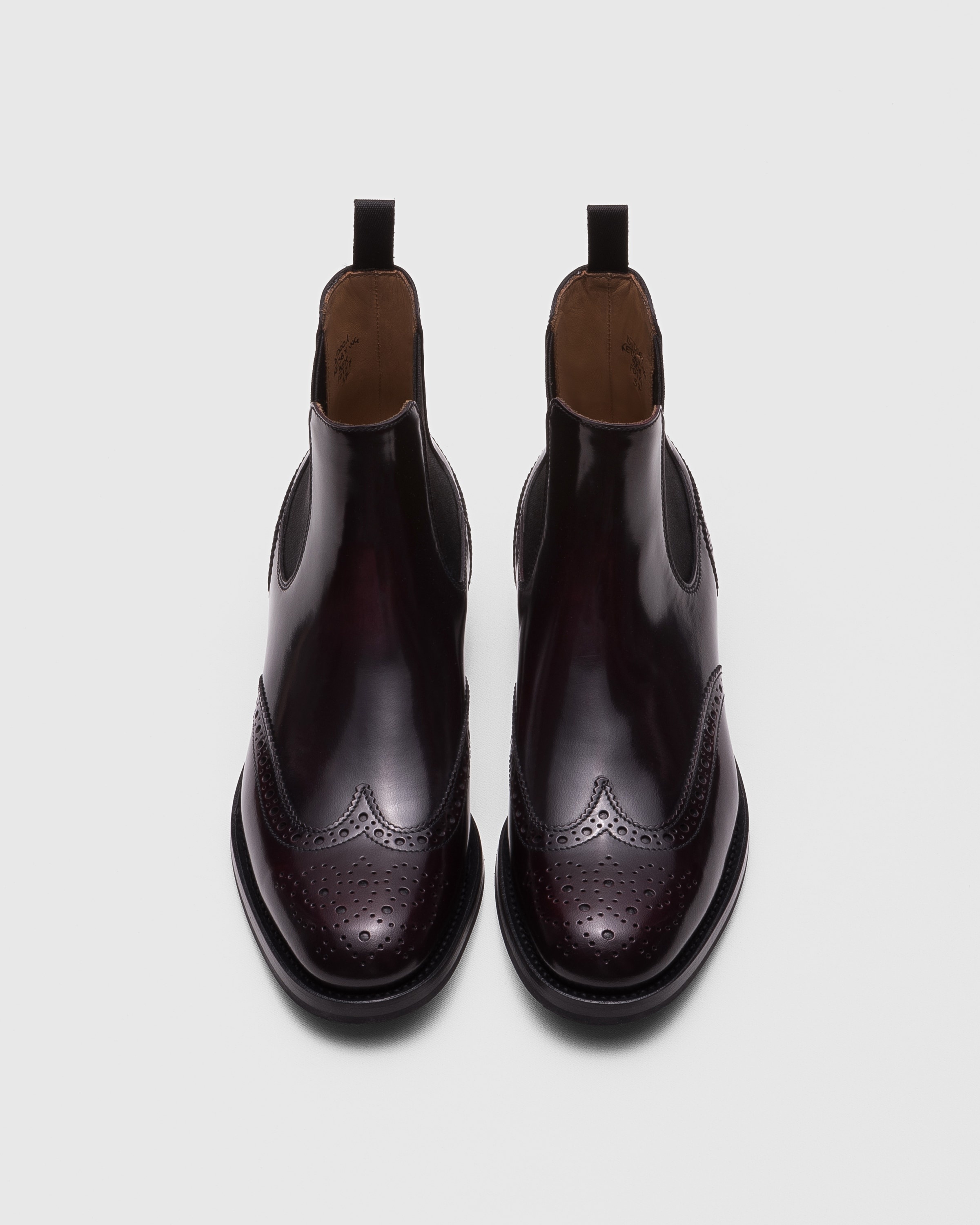 Polished Fumé Brogue Chelsea Boot - 5