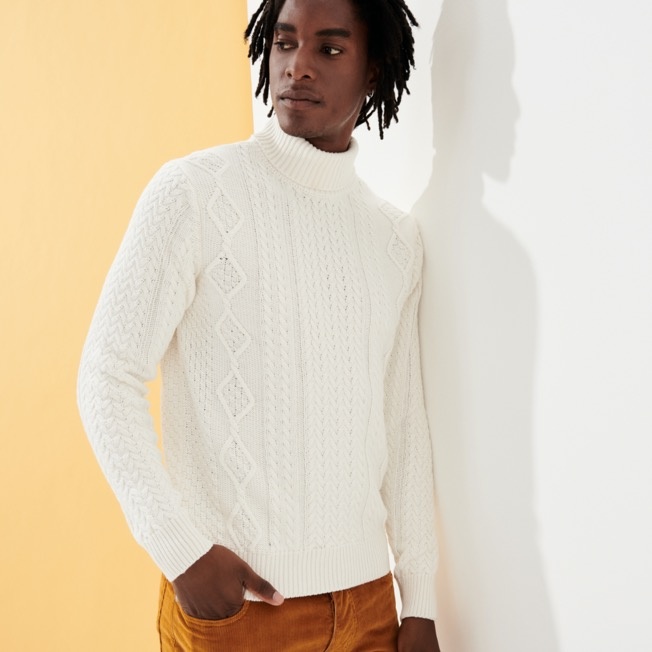Men Cotton Cashmere Turtle Neck Sweater - 3