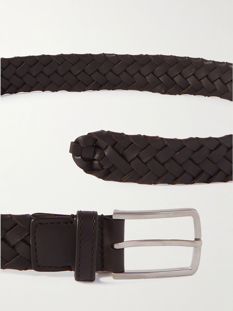 Bottega Veneta 3cm Intrecciato Leather Belt Brown outlook
