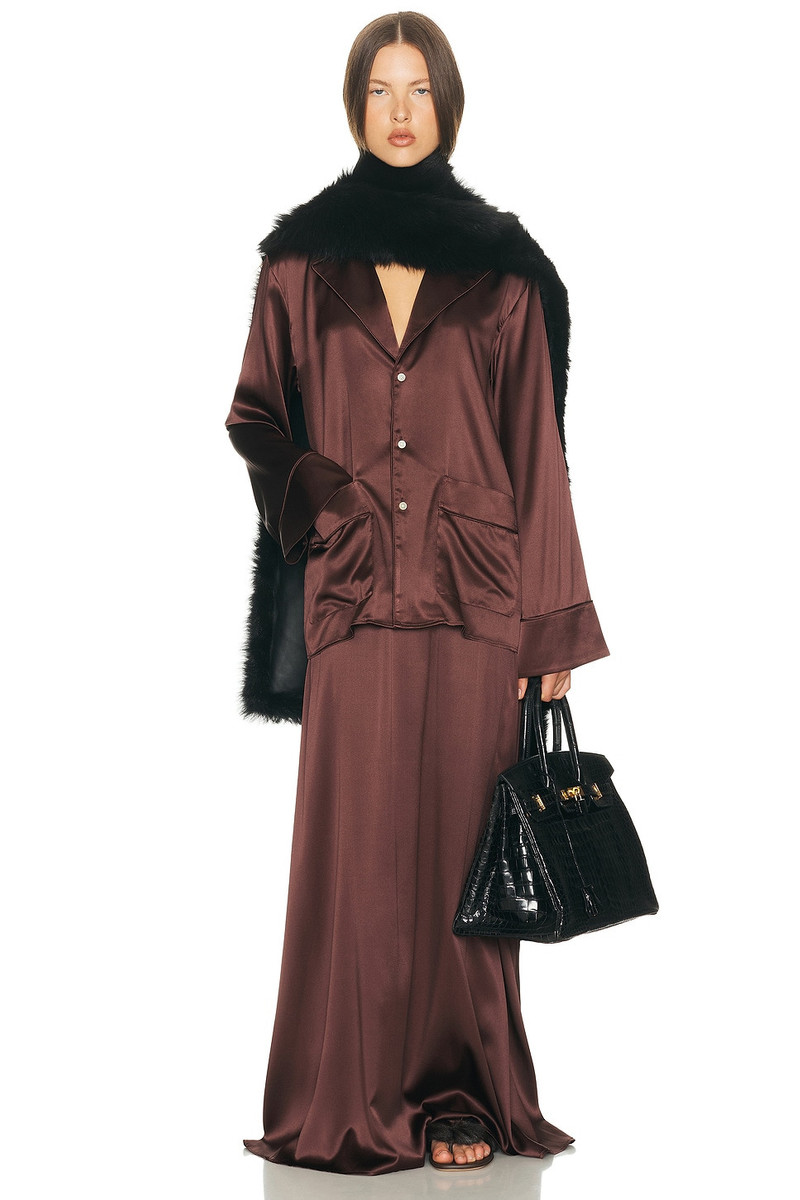 HELSA The Silk Charmeuse Pajama Shirt outlook