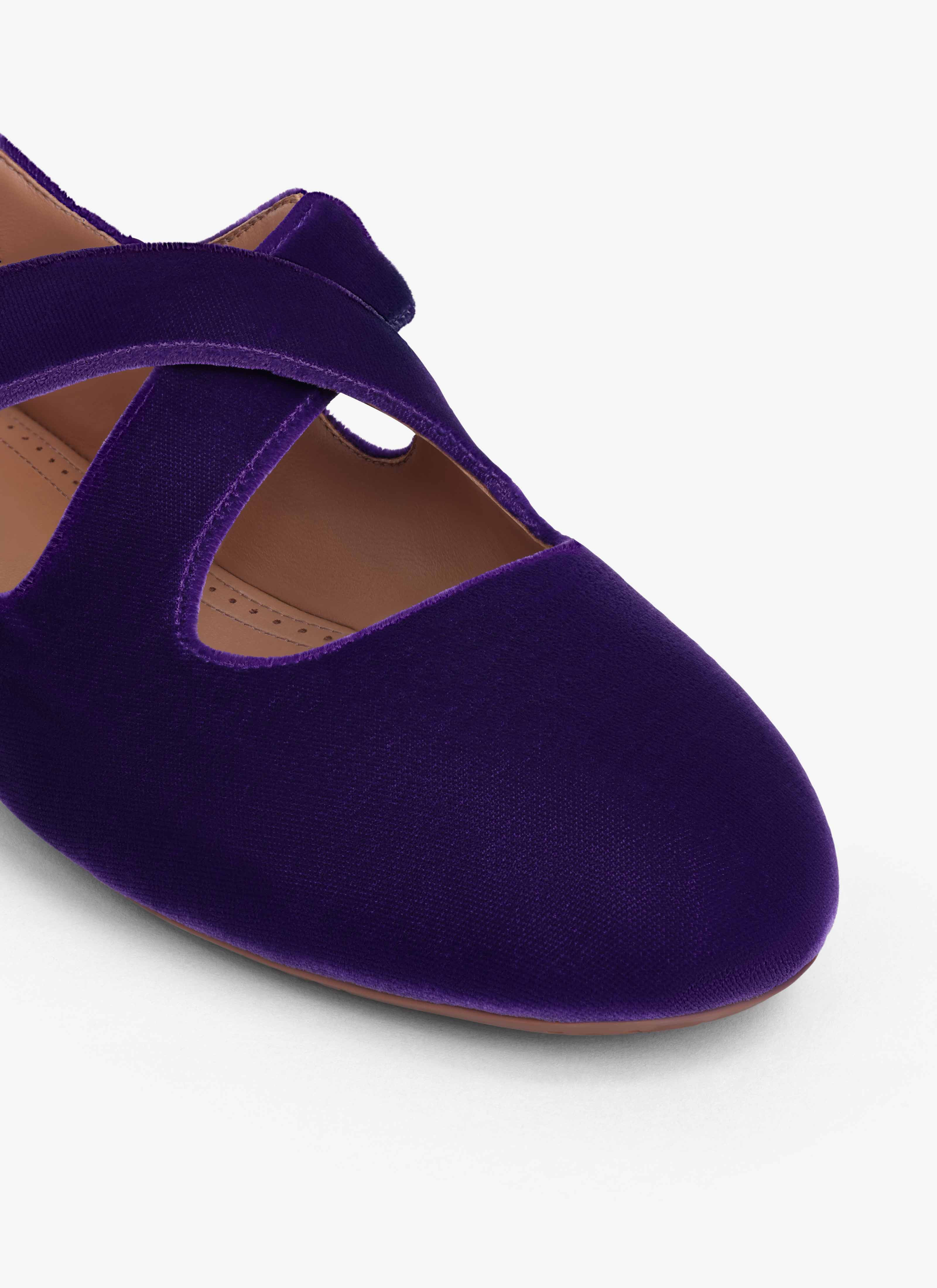 CRISS CROSS BALLET FLATS IN VELVET - 4