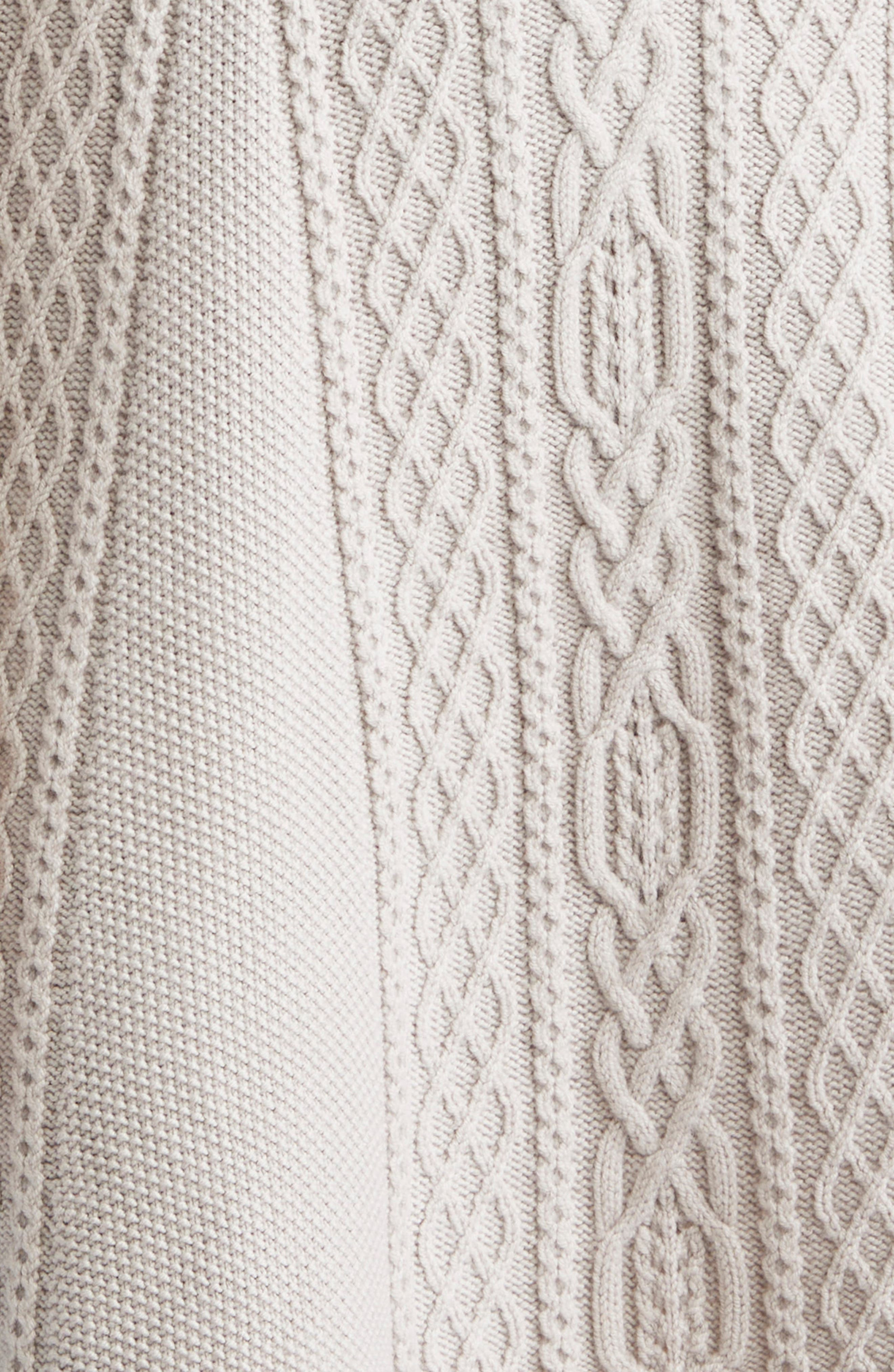 3.1 Phillip Lim Cable Stitch Wool Sweater Dress in Oyster at Nordstrom - 6