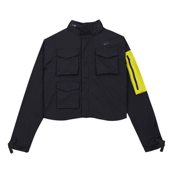 (WMNS) Nike x Off-White Running Jacket 'Black/Yellow' BV8041-010 - 1