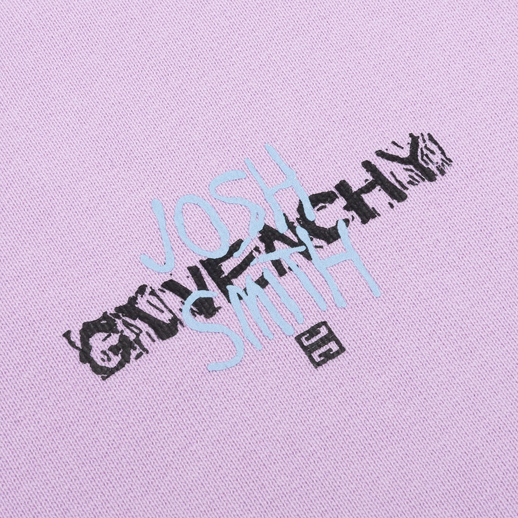 GIVENCHY SLIM FIT EMBROIDERY & PRINT HOODIE - LILAC - 5