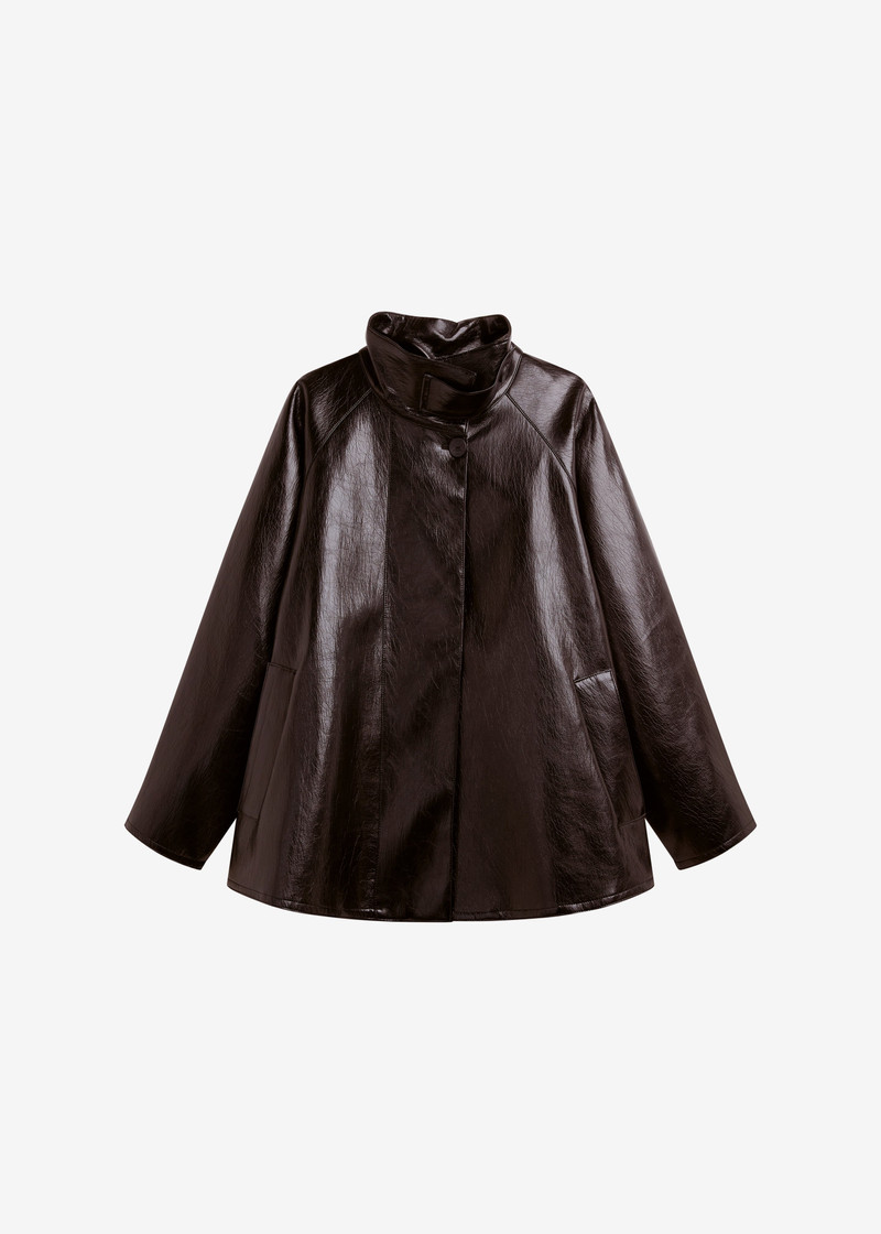 Dalaro Faux Leather Swing Jacket - Burgundy 1