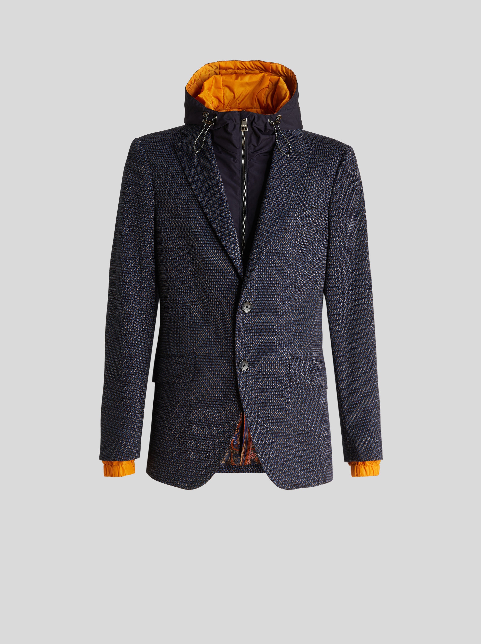 JERSEY JACKET WITH MICRO GEOMETRIC PATTERNS AND DICKEY - 1