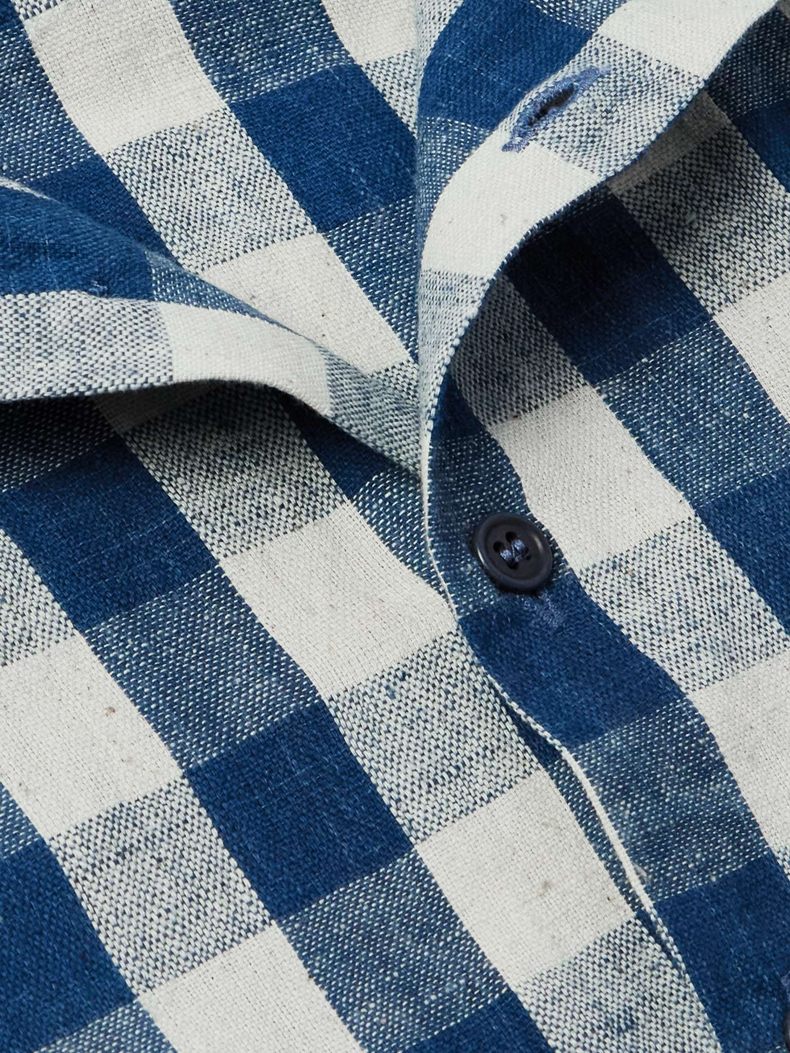 Uniform Convertible-Collar Patchwork Organic Cotton Shirt - 4