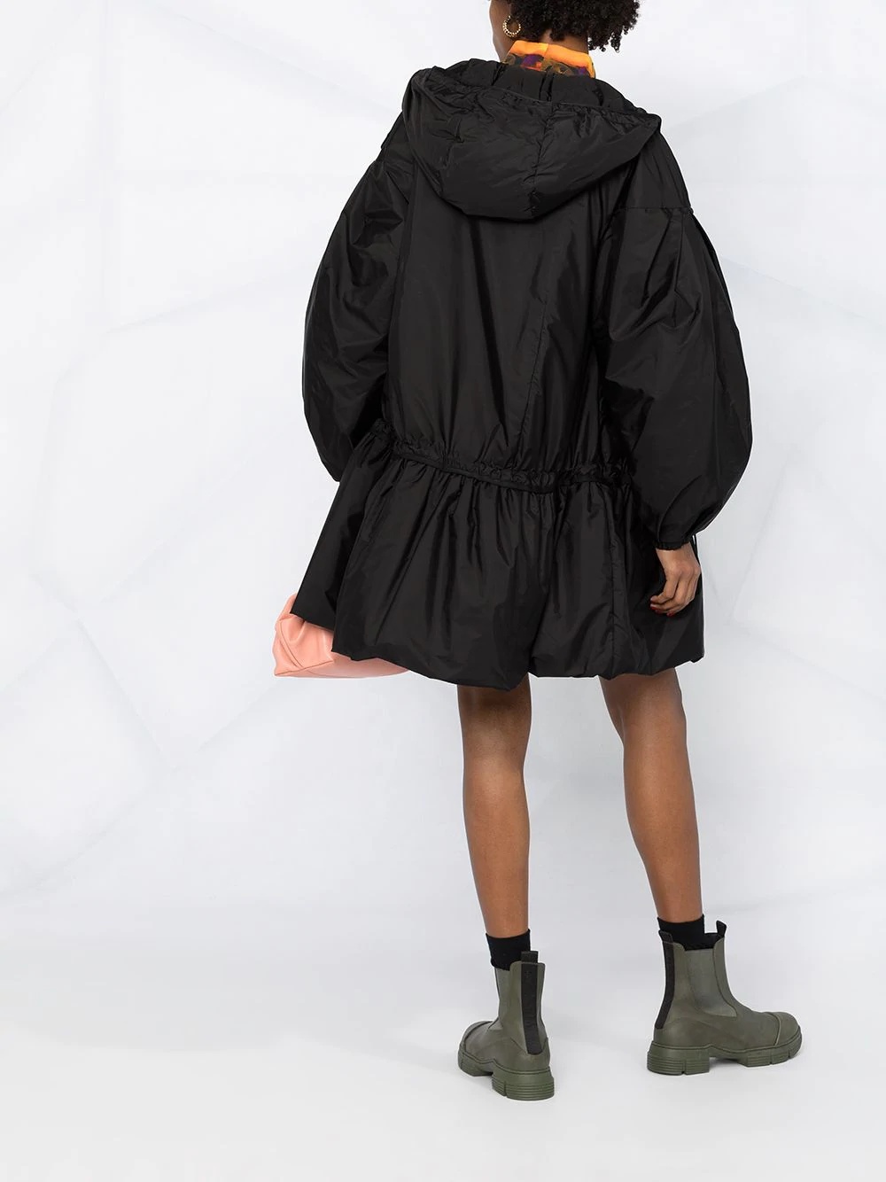 oversized flared parka coat - 6