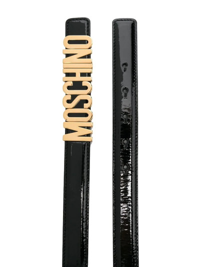 Moschino logo-buckle leather belt outlook