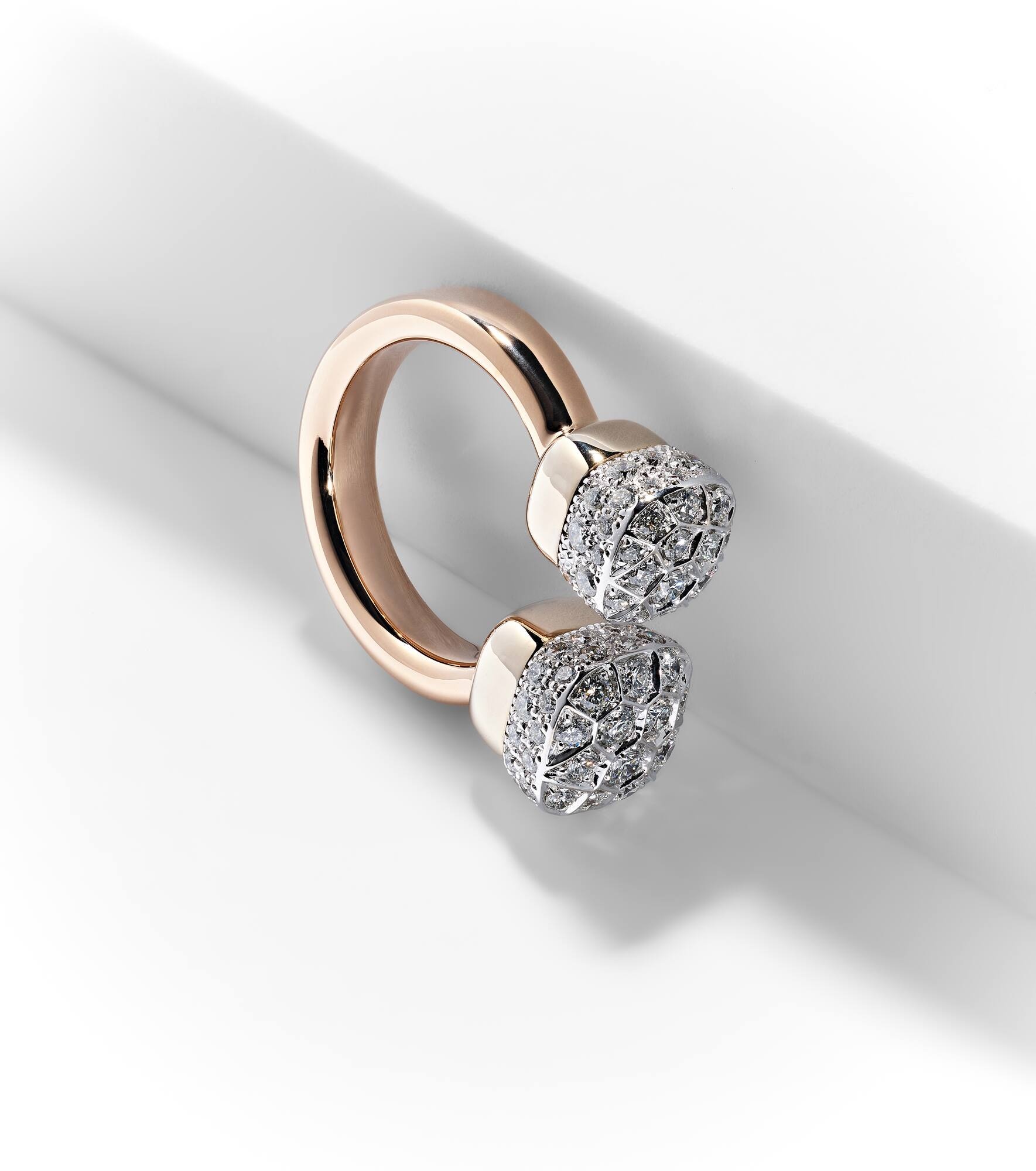Nudo 18kt rose and white gold ring with diamonds - 5