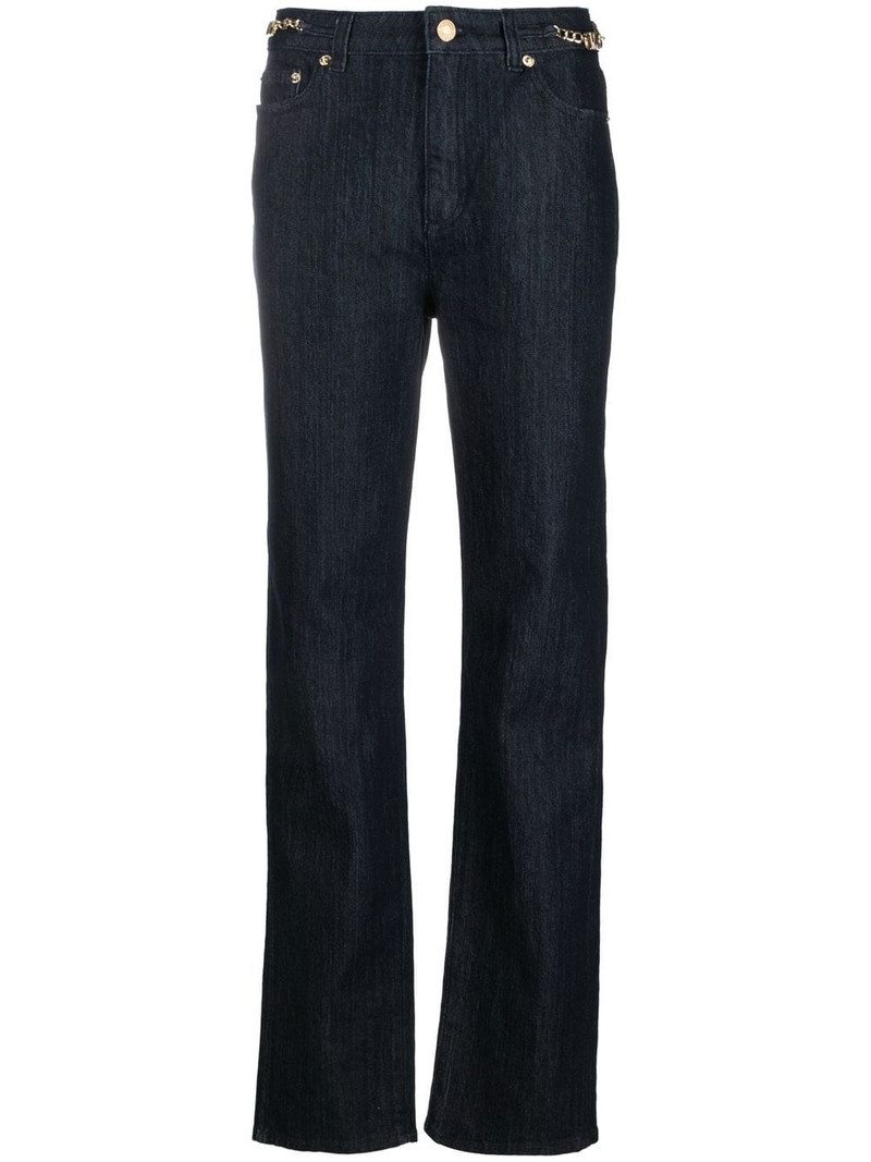 straight-leg chain-detail jeans 1