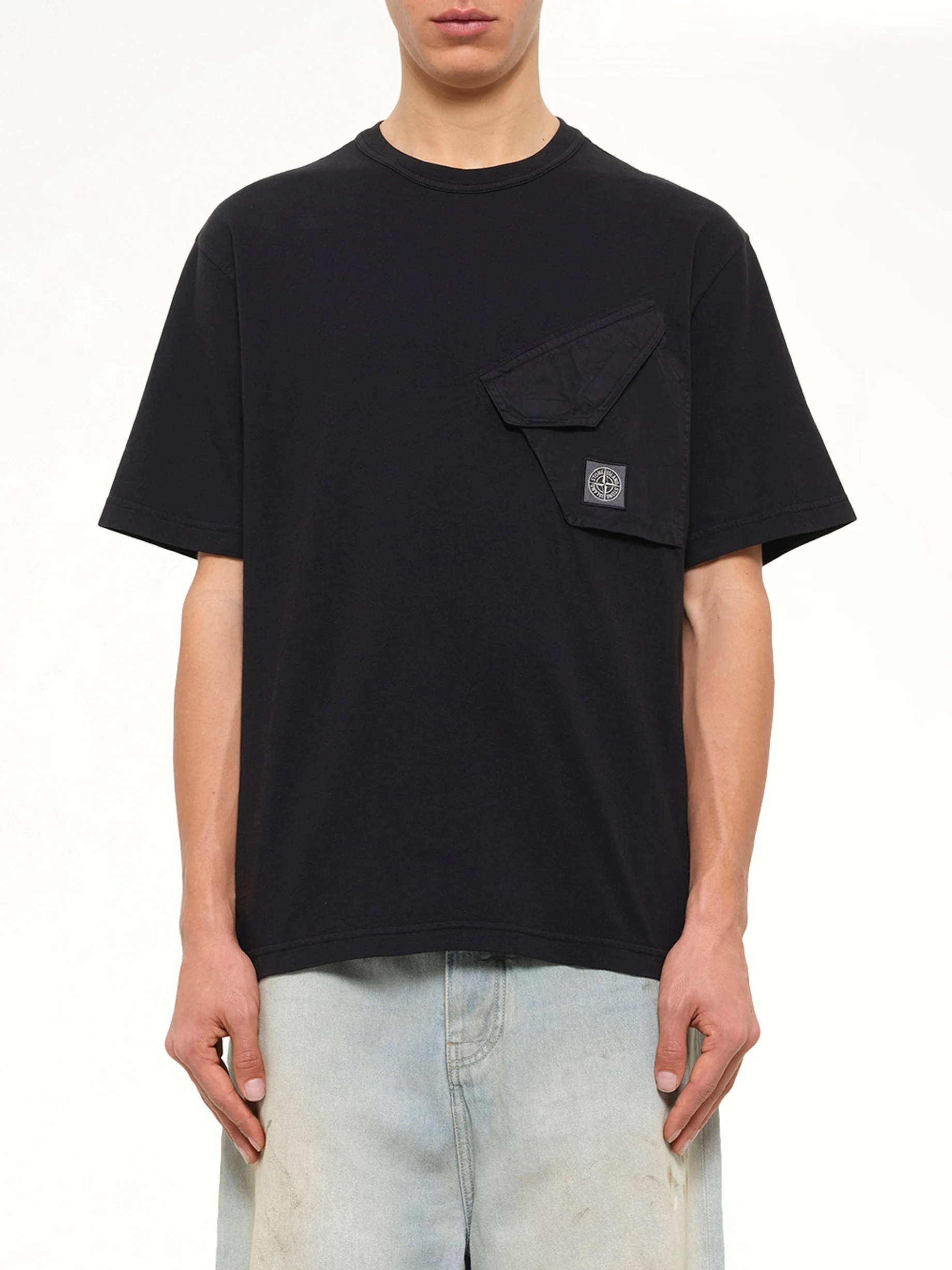 2100008 Cotton Pocket T-Shirt in Black - 1