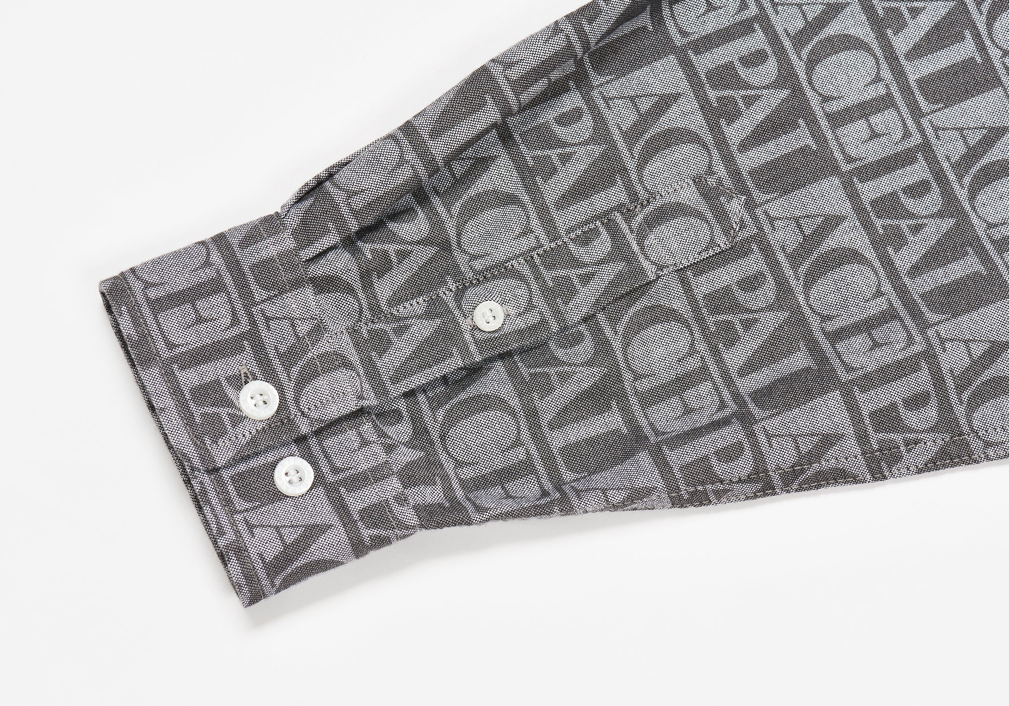 DOMINO PRINT OXFORD SHIRT BLACK - 5