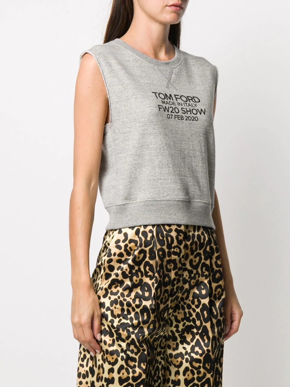 logo print sleeveless sweatshirt - 3