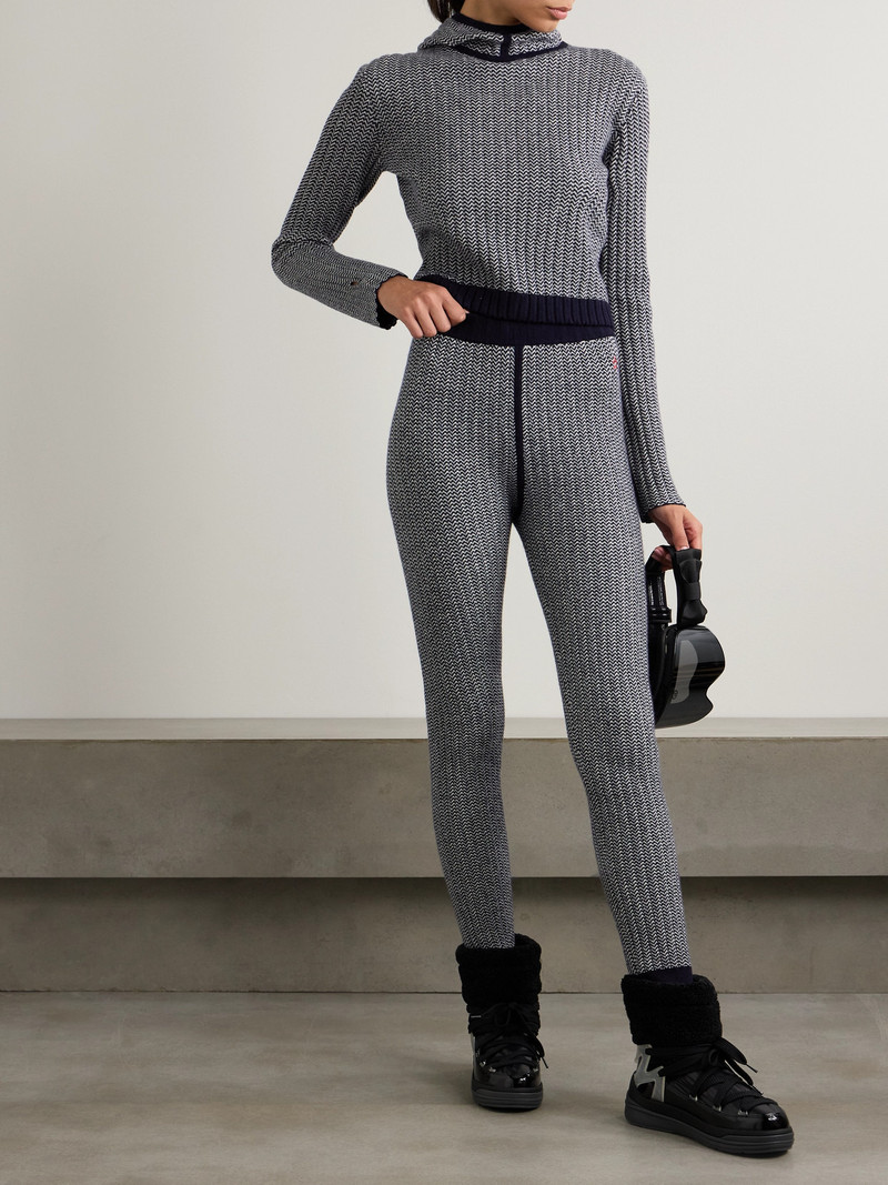 PERFECT MOMENT Jazzy Jacquard-knit Wool And Cashmere-blend Hoodie outlook