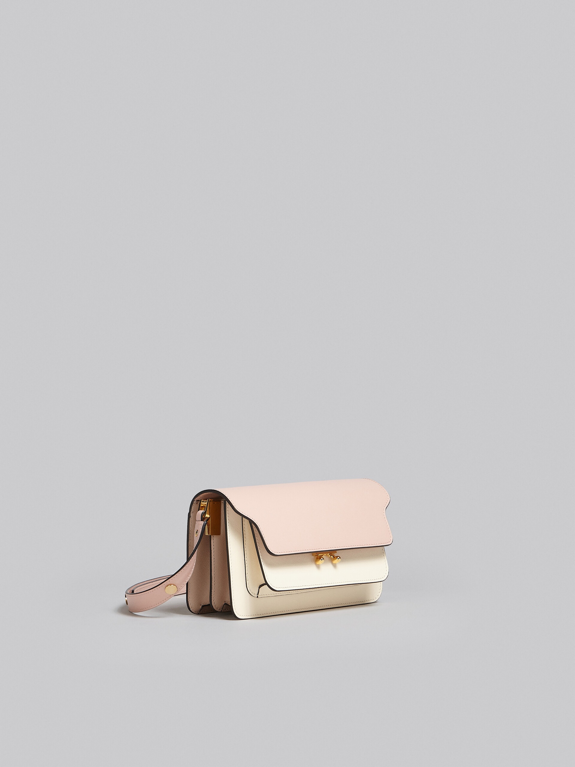 TRUNK BAG E/W IN PINK AND WHITE SAFFIANO LEATHER - 6