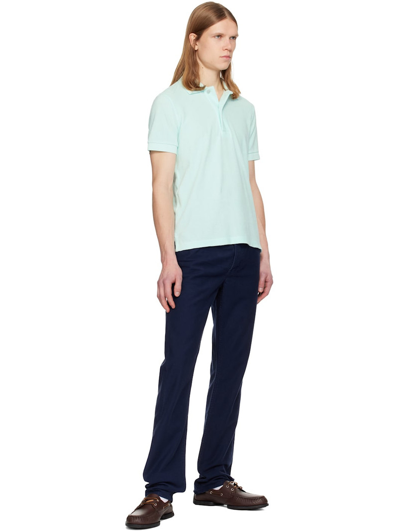 TOM FORD Blue Towelling Short Sleeve Polo outlook
