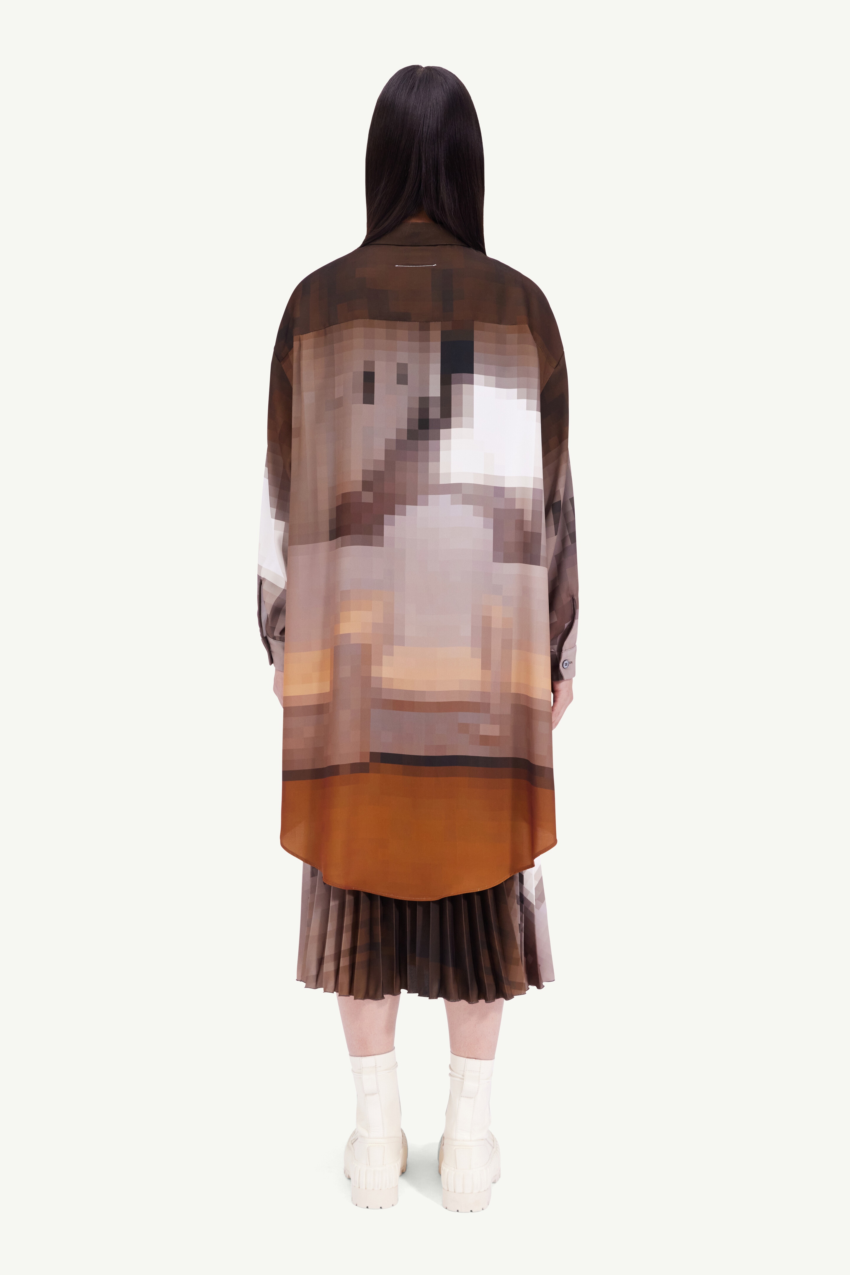 Pixelated shirt dress - 4