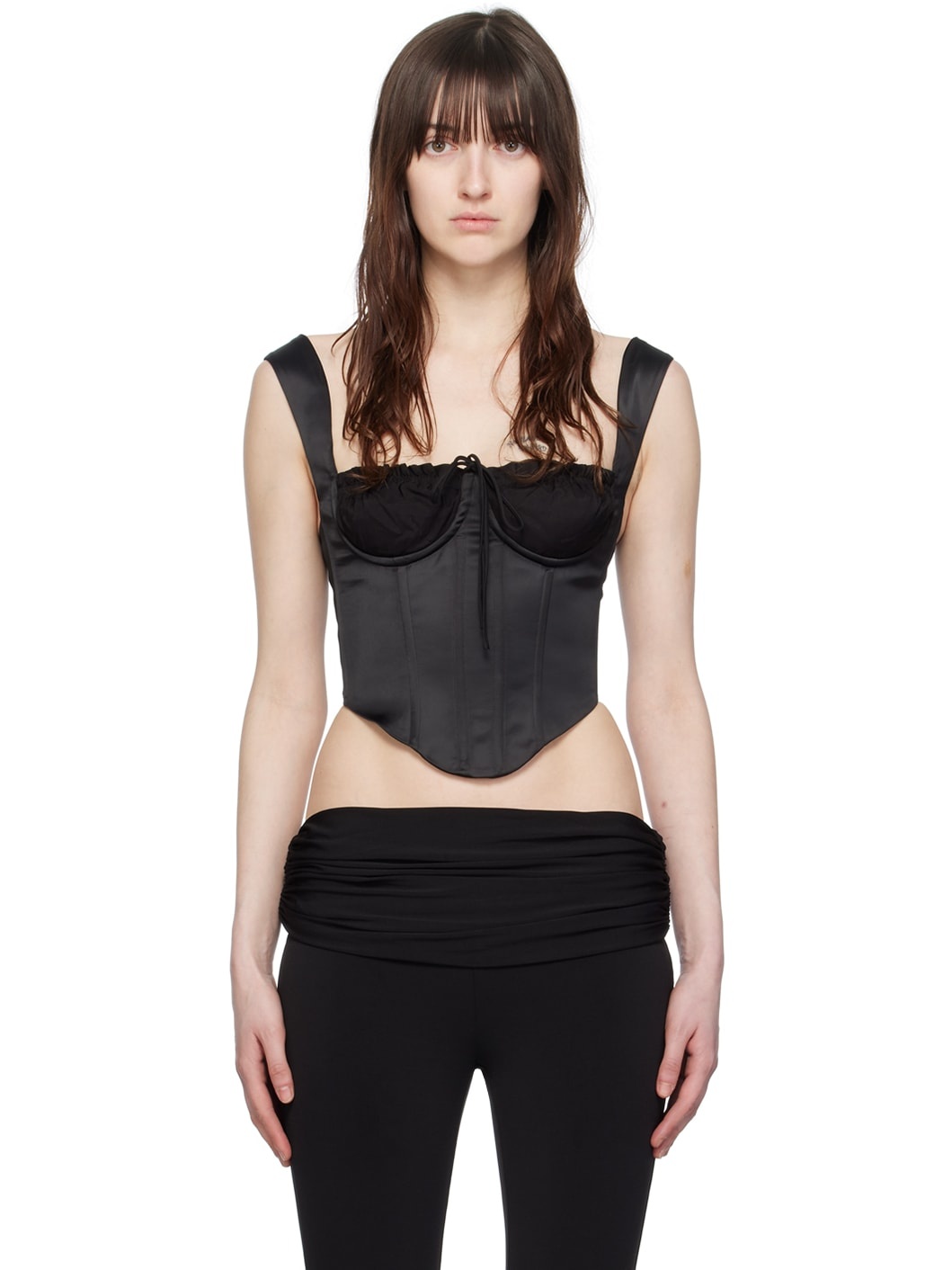 Black Square Neck Tank Top - 1