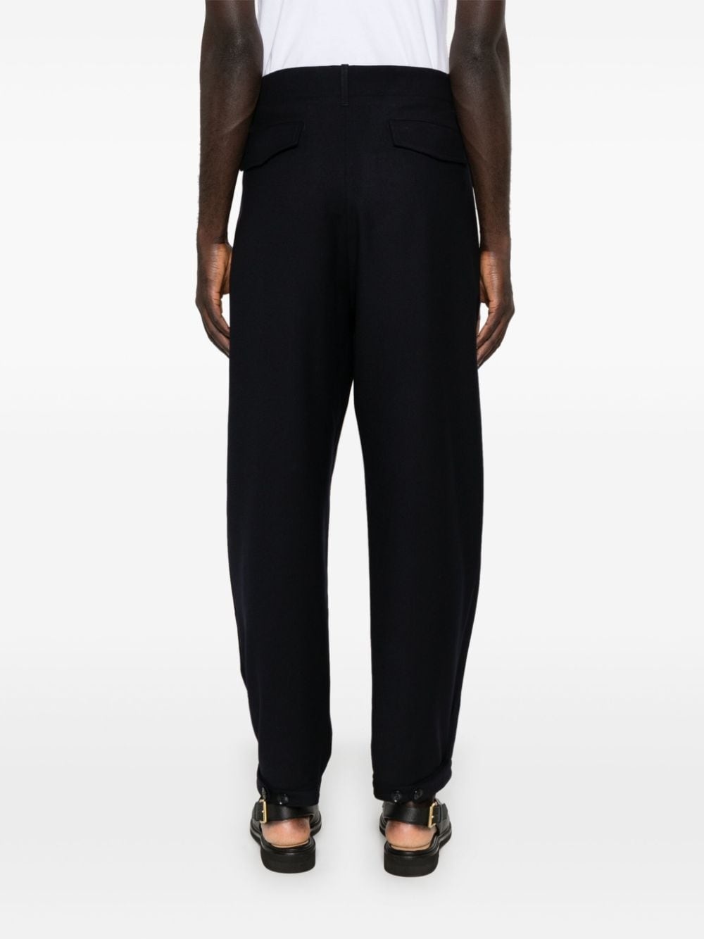 tapered virgin wool trousers - 4