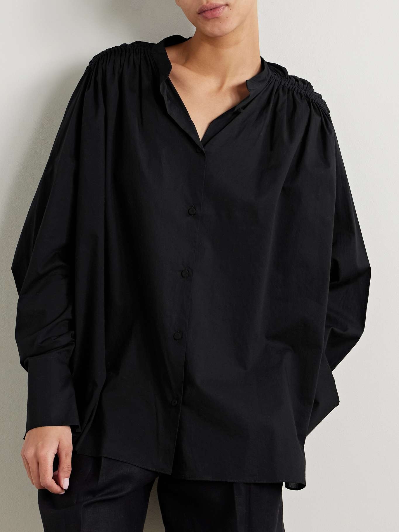 + NET SUSTAIN gathered organic cotton-voile shirt - 3