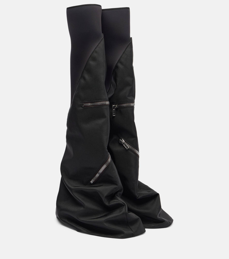 Zipper-detail over-the-knee boots 1