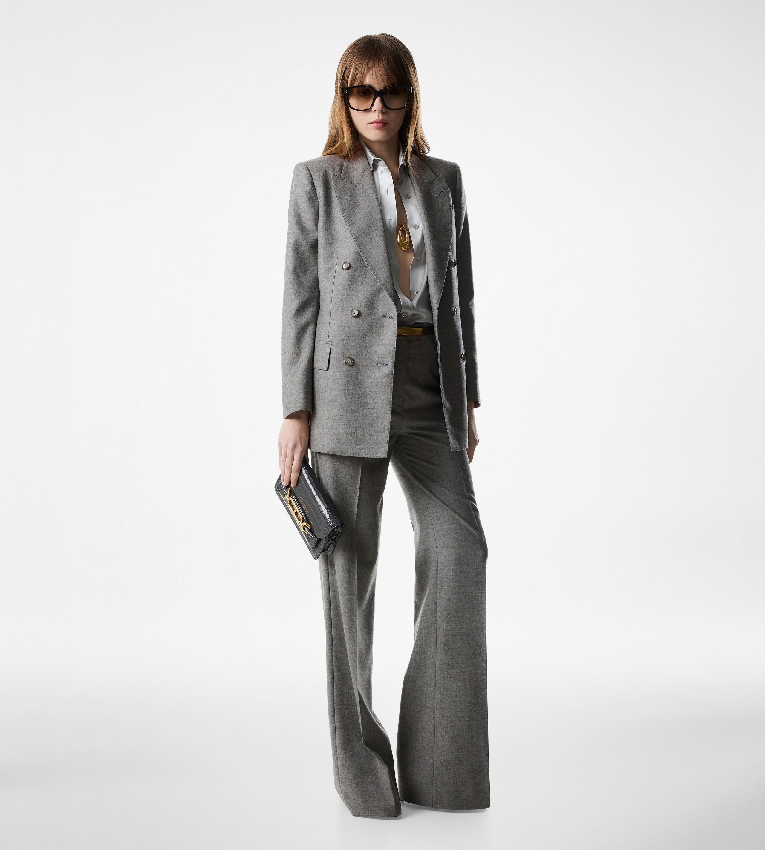 CASHMERE FLANNEL TAILORED BOOT CUT PANTS - 2