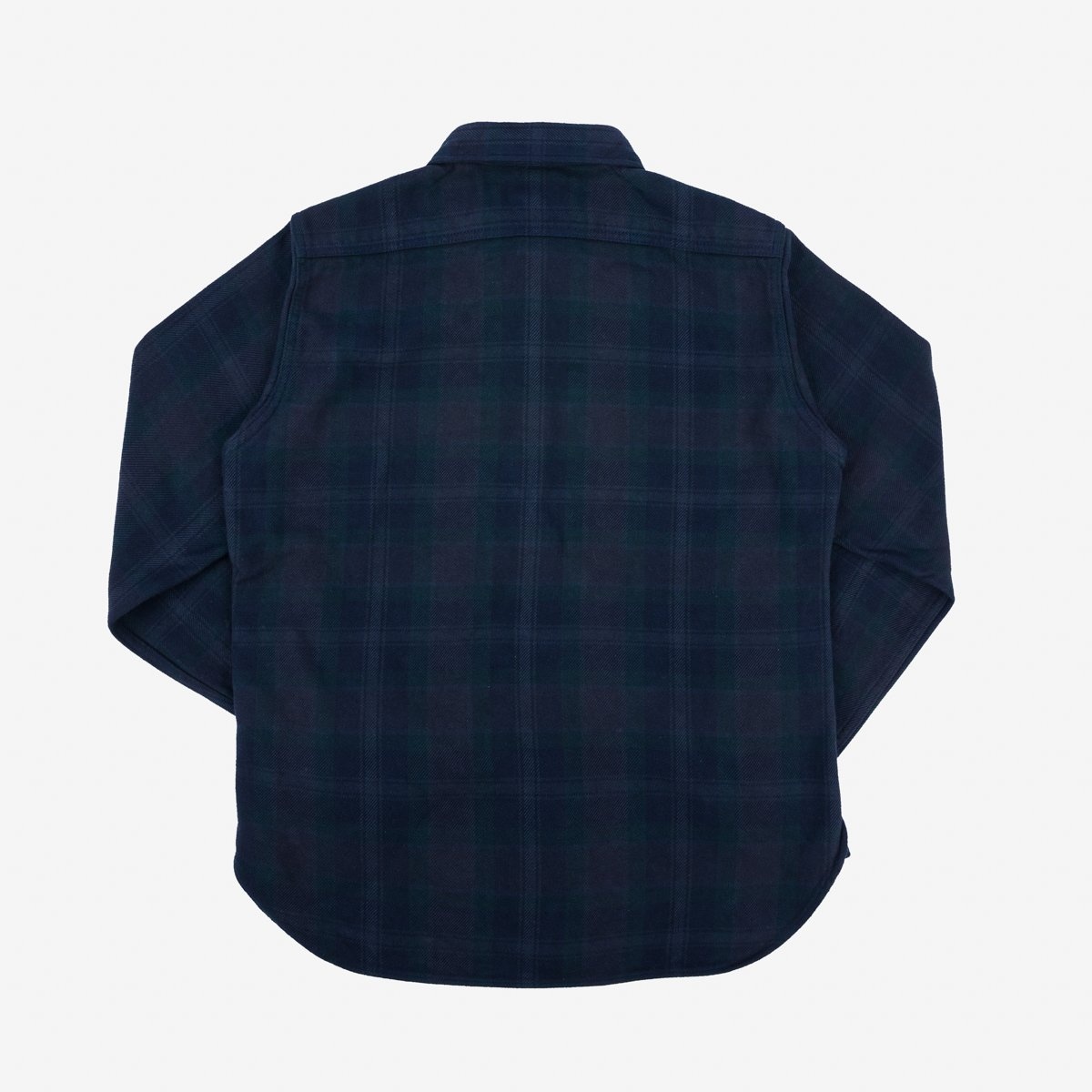 IHSH-342-OD Ultra Heavy Flannel Crazy Check Work Shirt - Navy Overdyed Black - 4