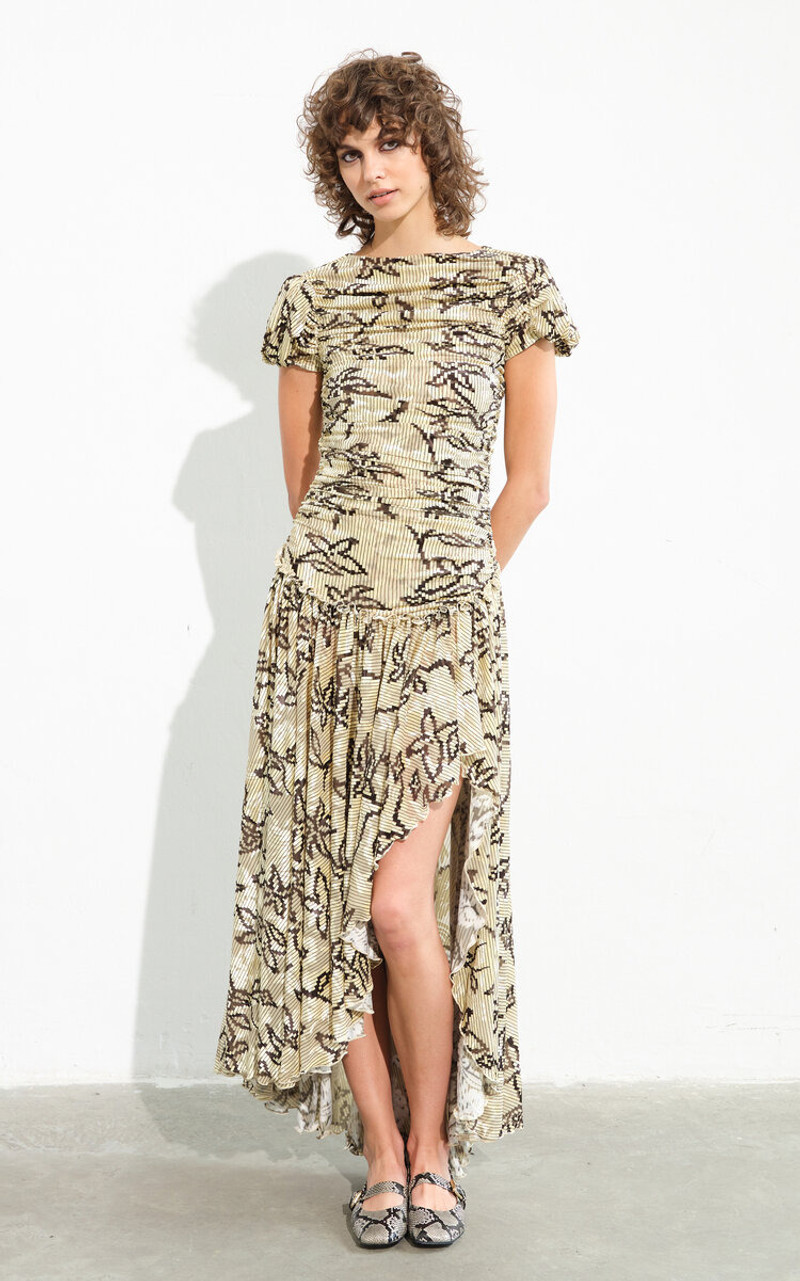 SIEDRÉS Adeline Gathered Velvet Dress multi outlook