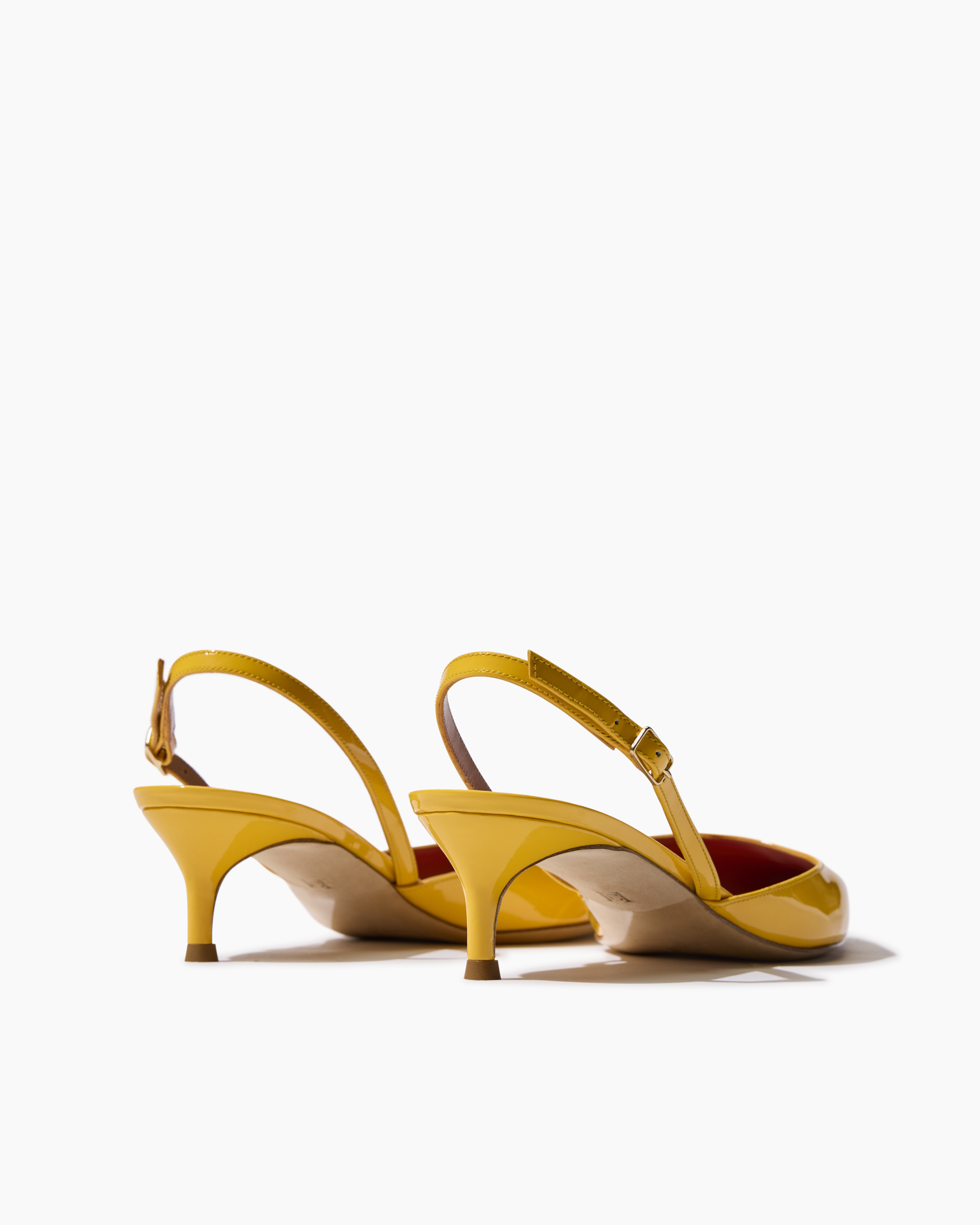 Patent Leather Kitten Heel Slingback - 4