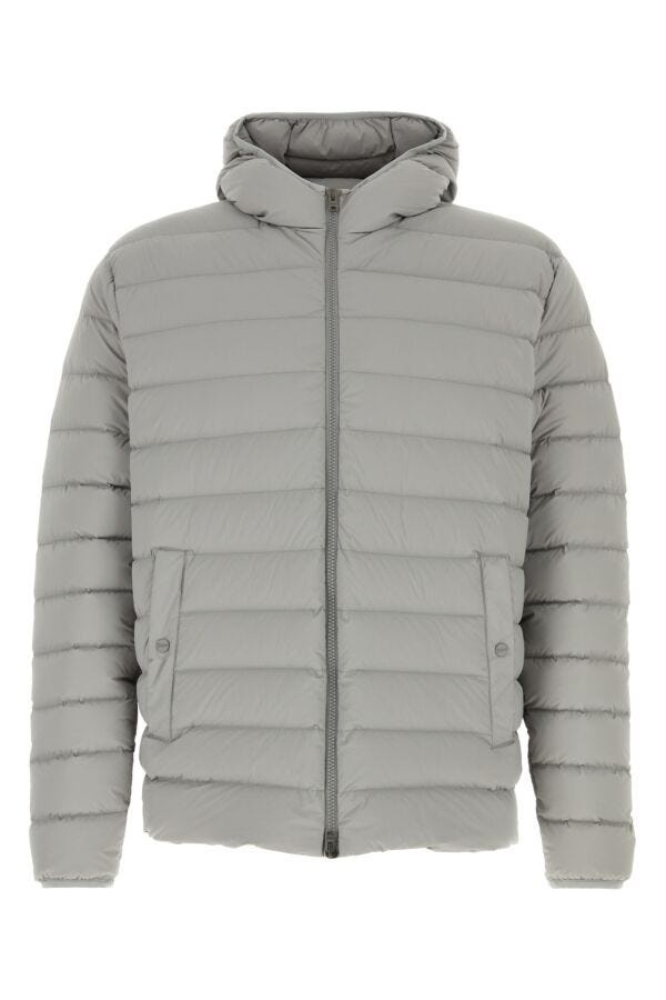 Light grey stretch nylon down jacket - 1