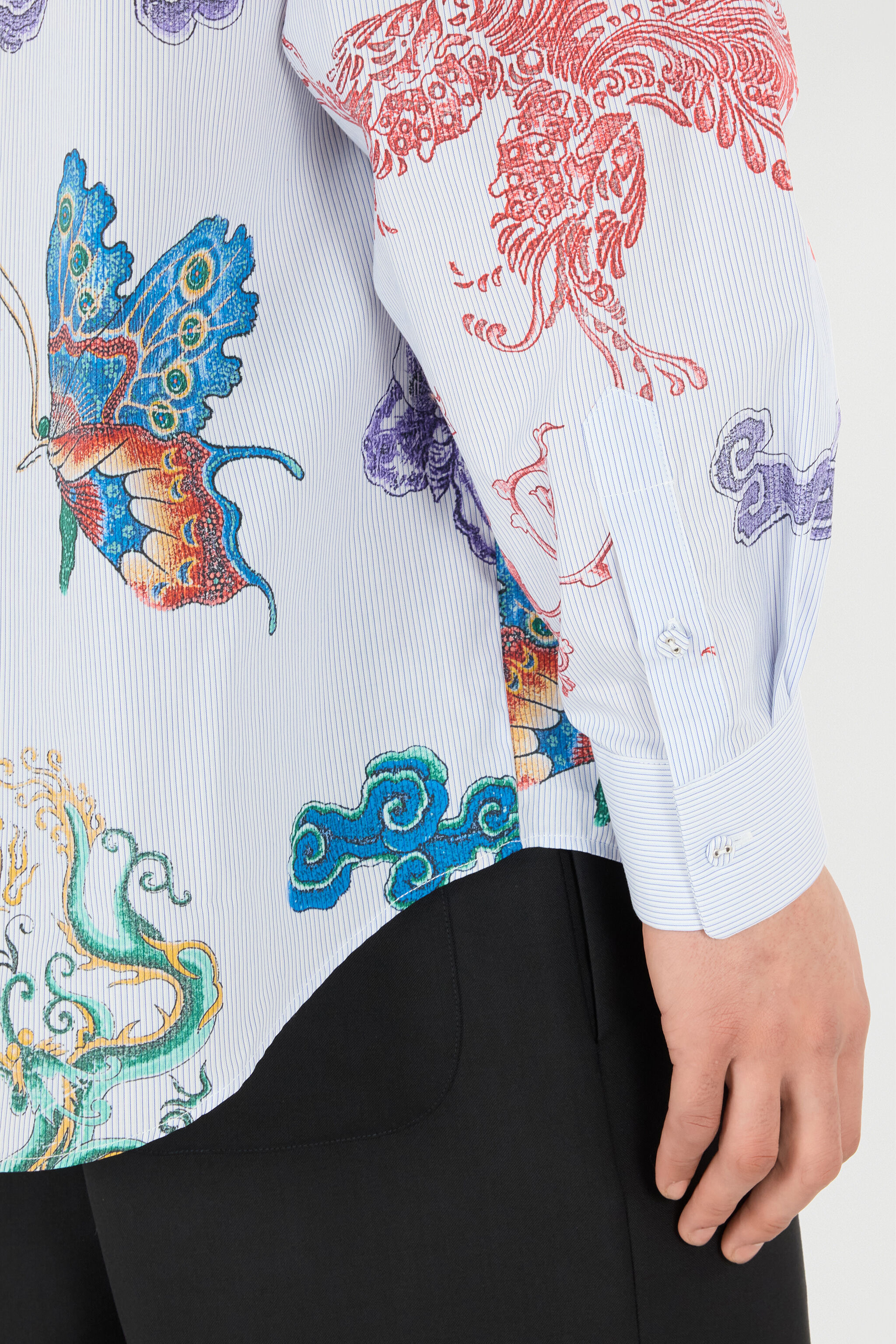 Shirt With Dragon, Flowers And Butterflies - 7