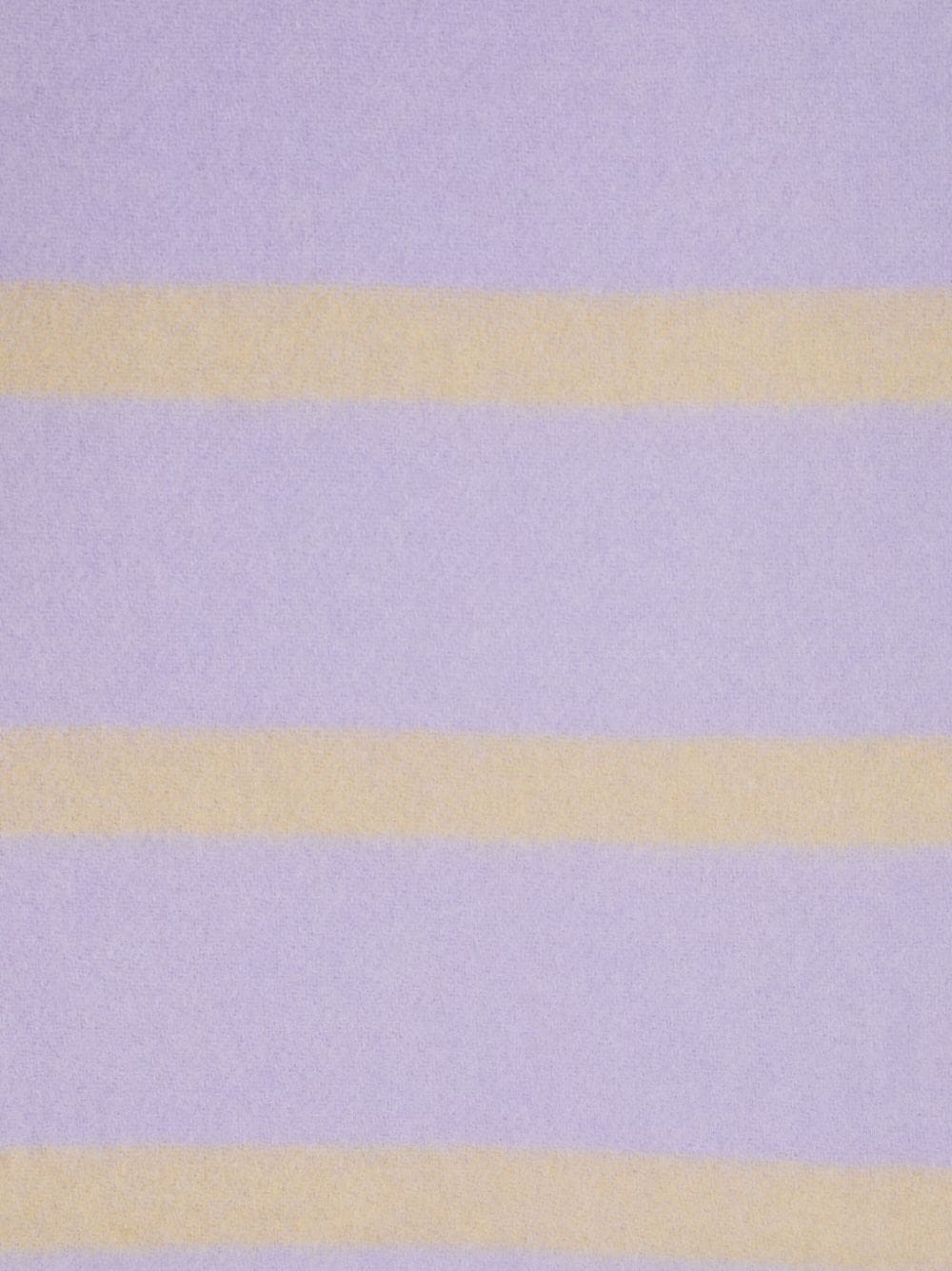 logo-patch striped wool scarf - 2