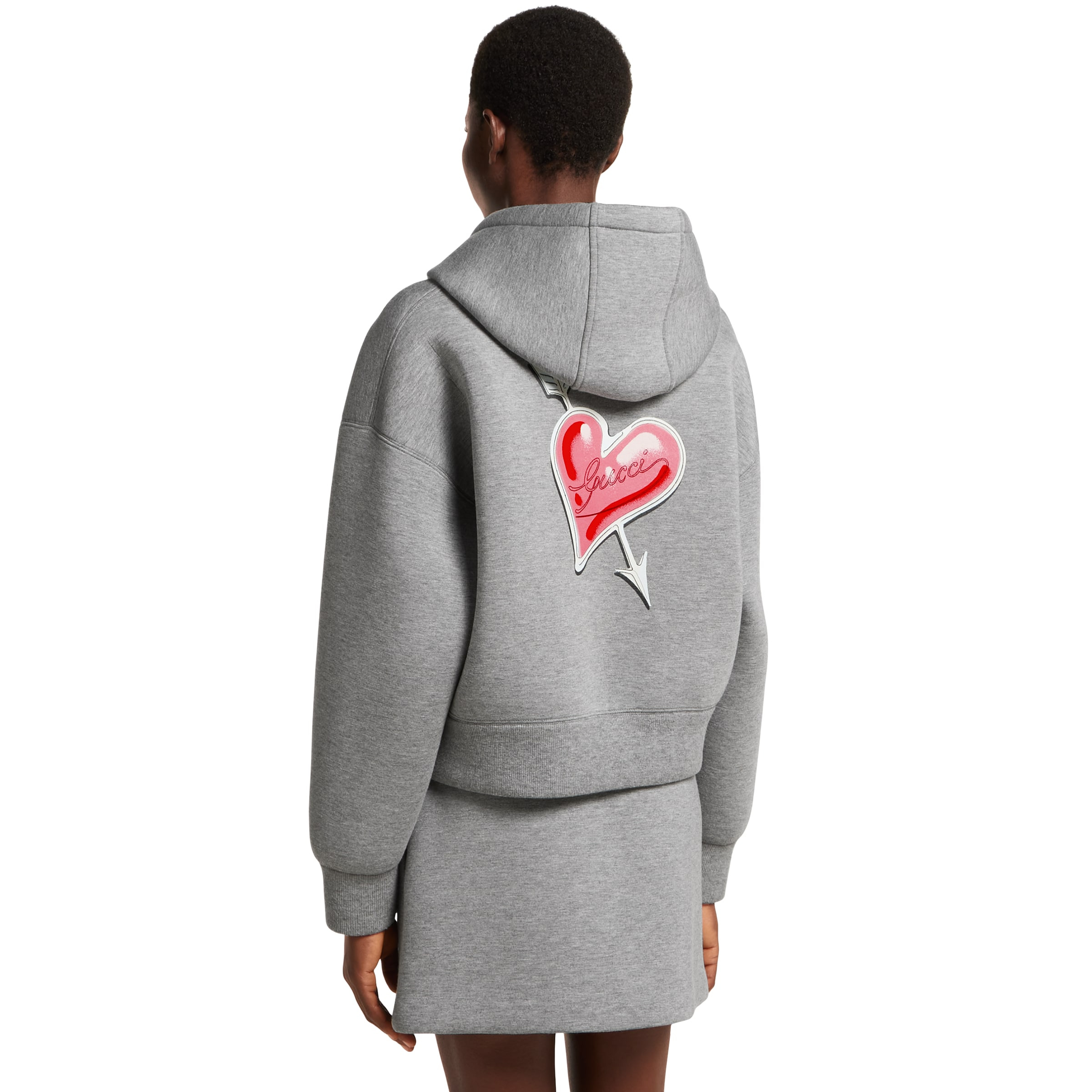 Jersey hooded sweatshirt with print - 4