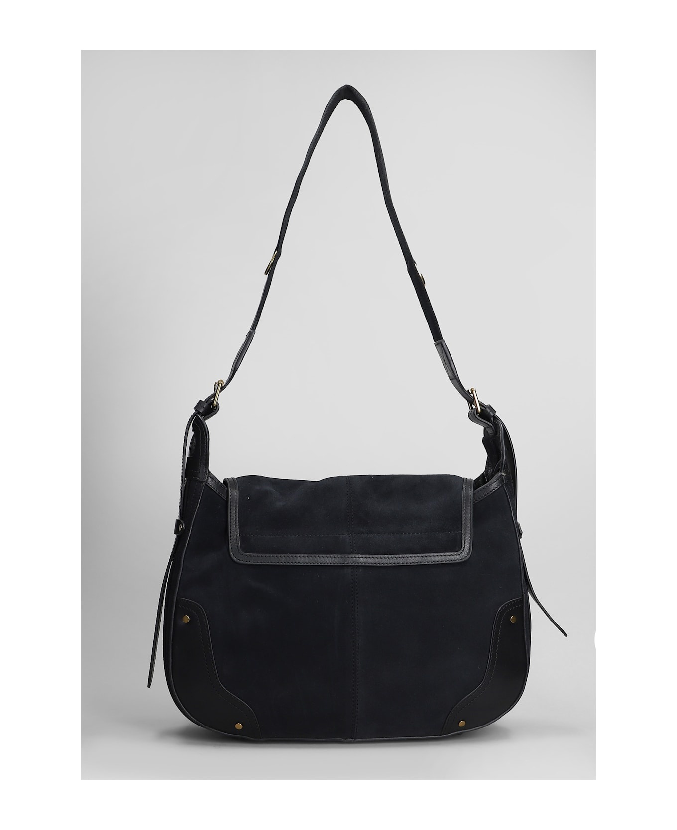 Sierra Shoulder Shoulder Bag In Black Suede - 3