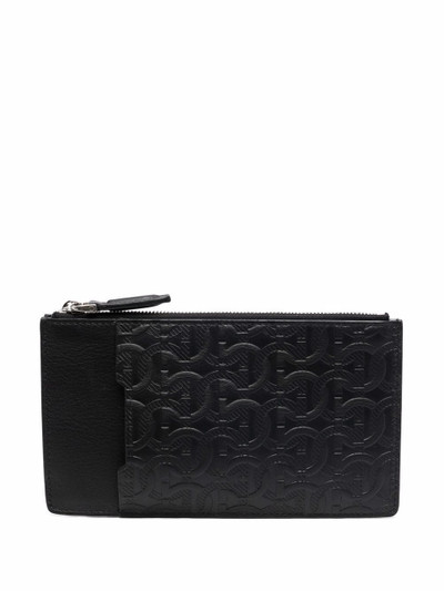 Salvatore Ferragamo Gancini embossed leather cardholder outlook