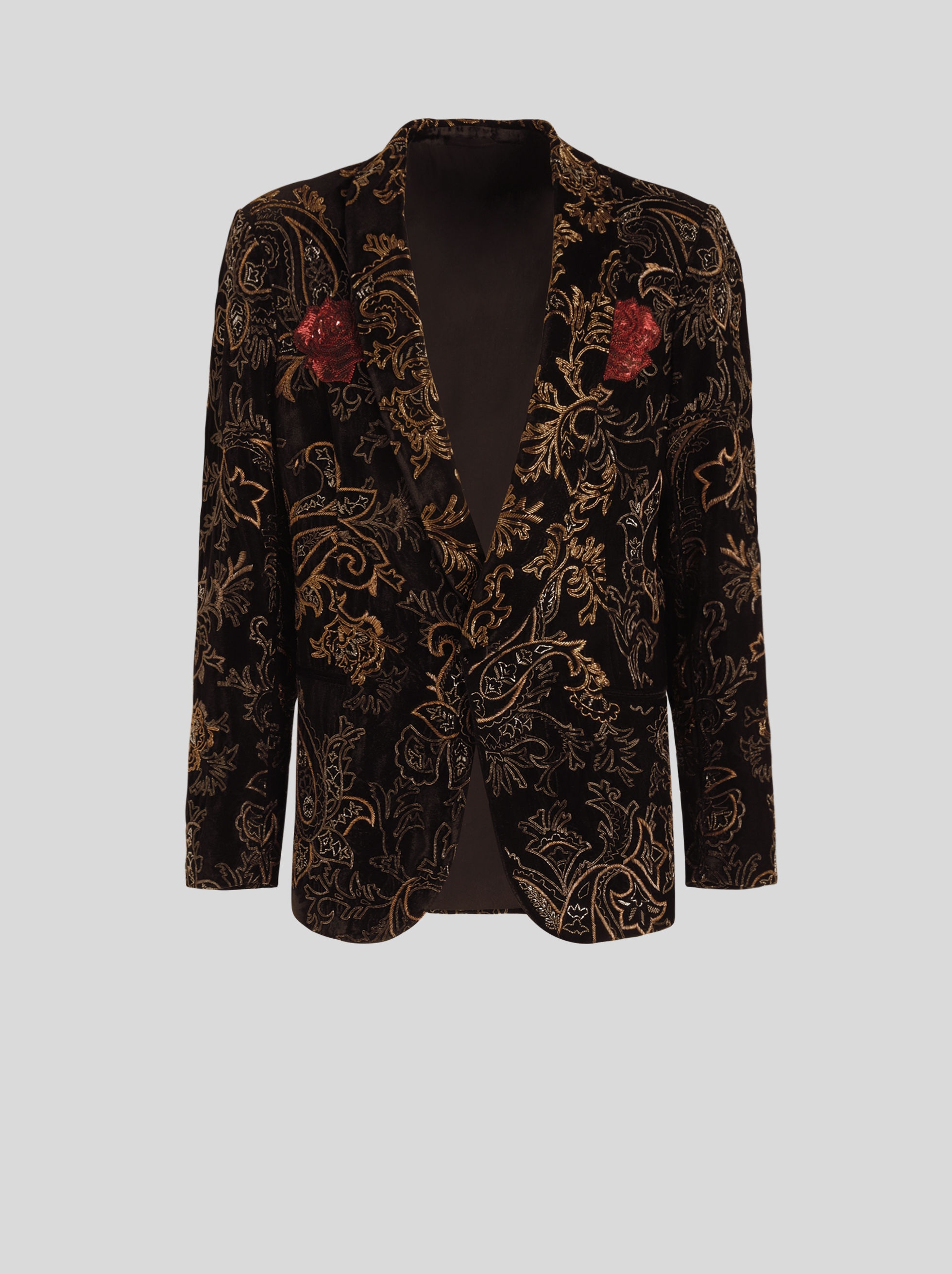 SEMI-TRADITIONAL JACKET EMBROIDERED WITH PAISLEY PATTERNS AND ROSE - 1