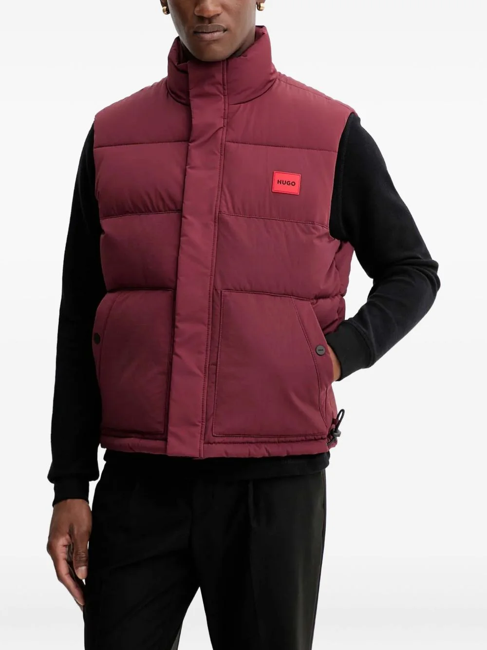 padded logo-patch gilet - 1