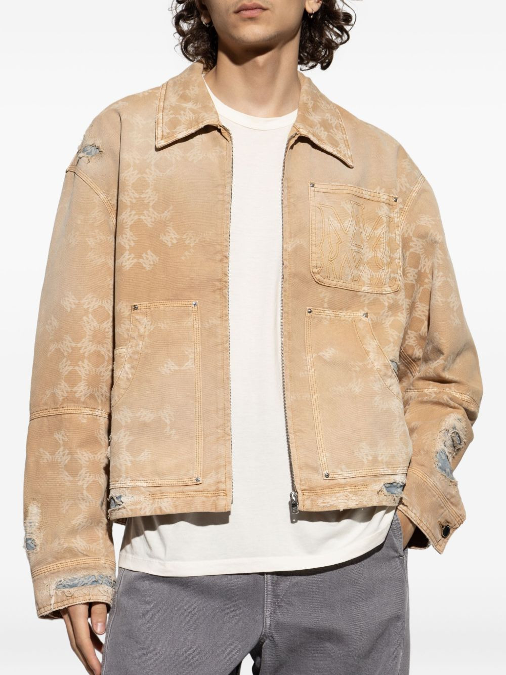 distressed printed jacket - 3