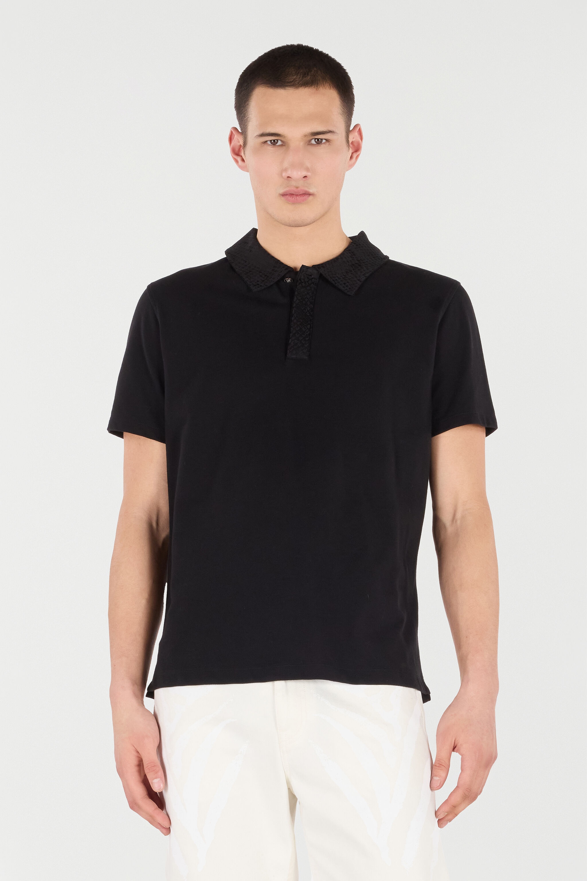 Polo With Snake Scale Embellishment - 3
