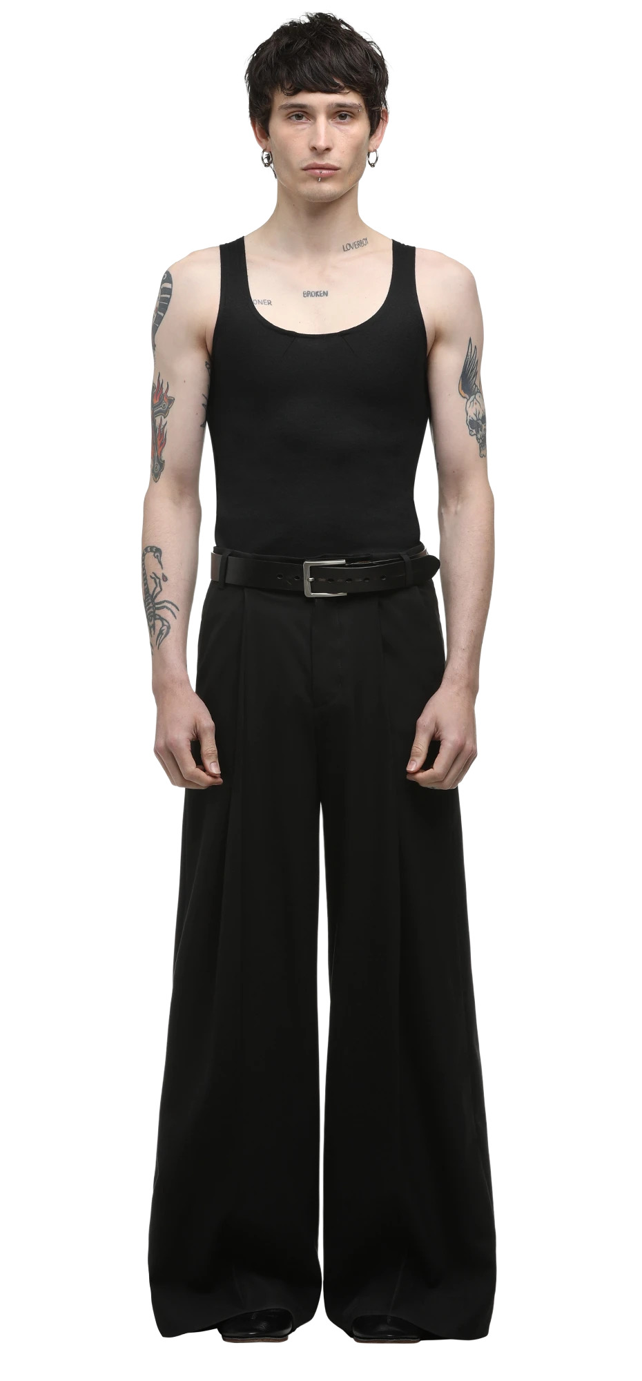 STRETCH WOOL TANK BLACK - 4