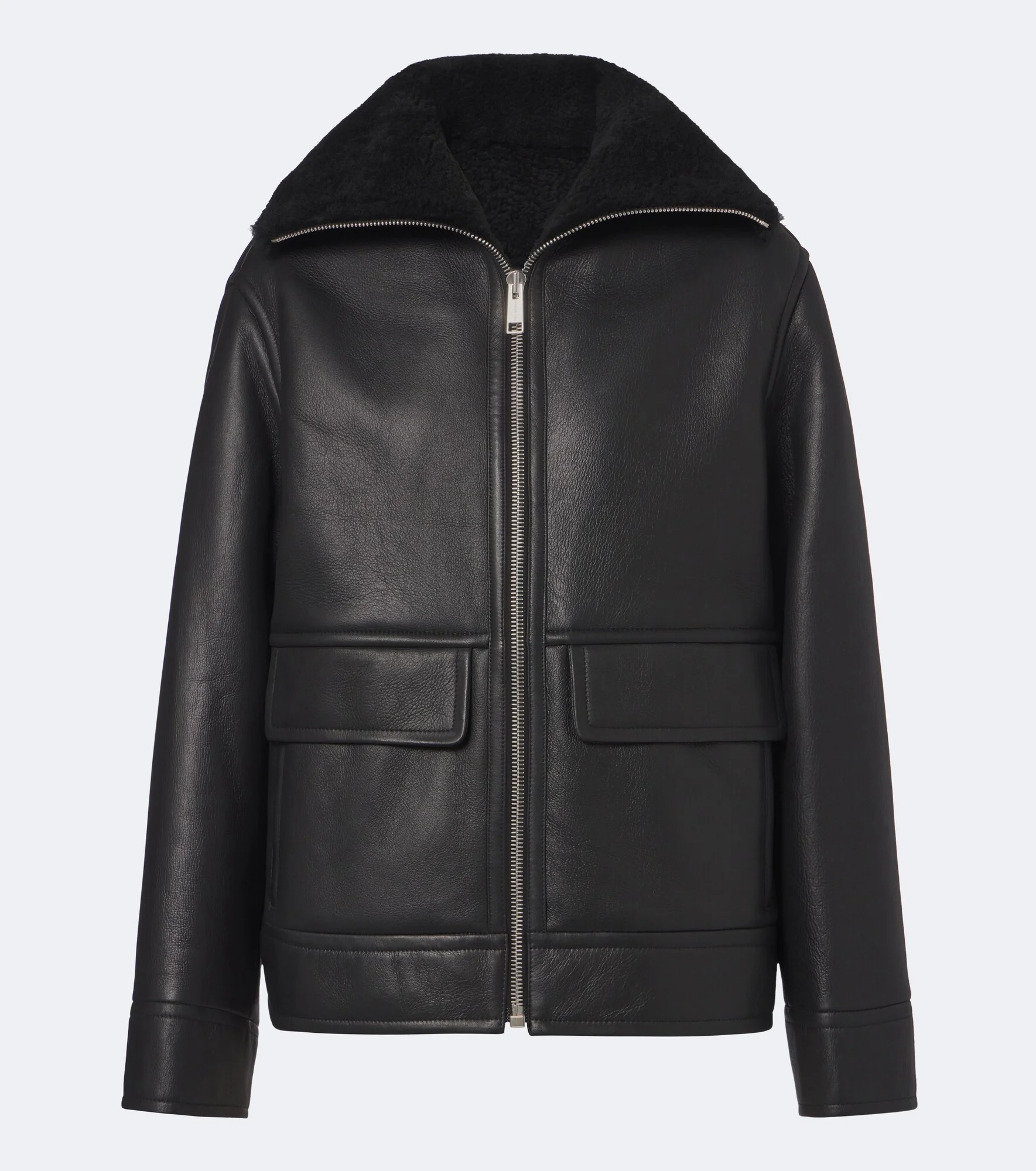 Shearling-lined leather jacket - 1