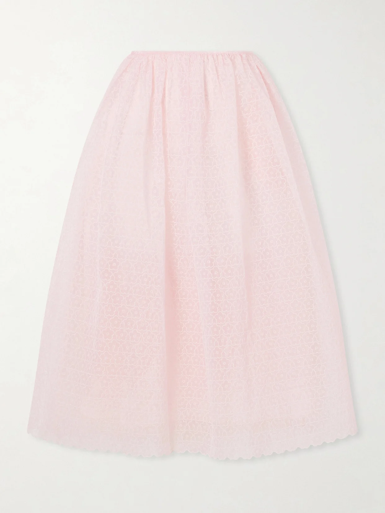 Embroidered Cotton-blend Midi Skirt - 1