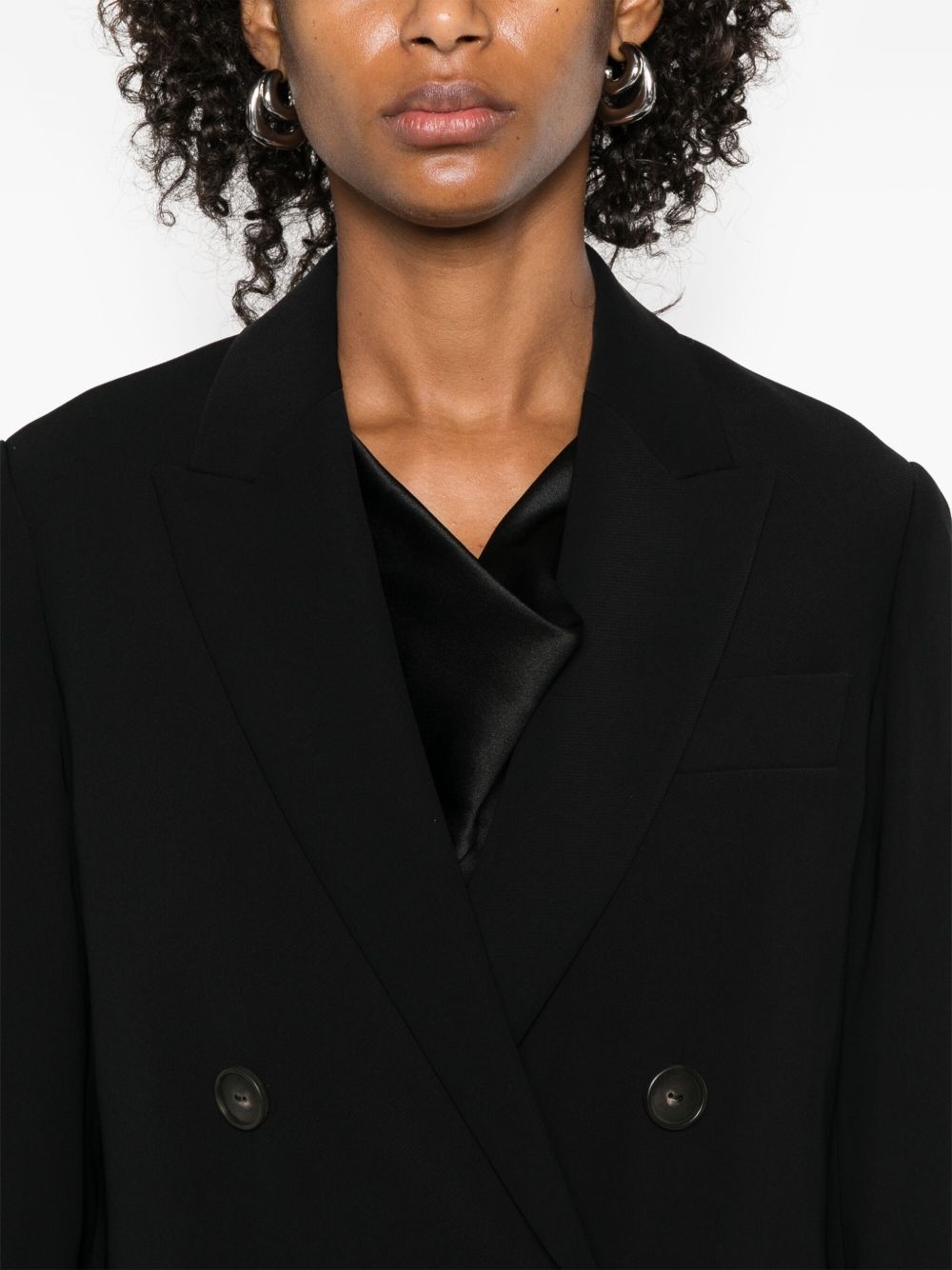 crepe double-breasted blazer - 5
