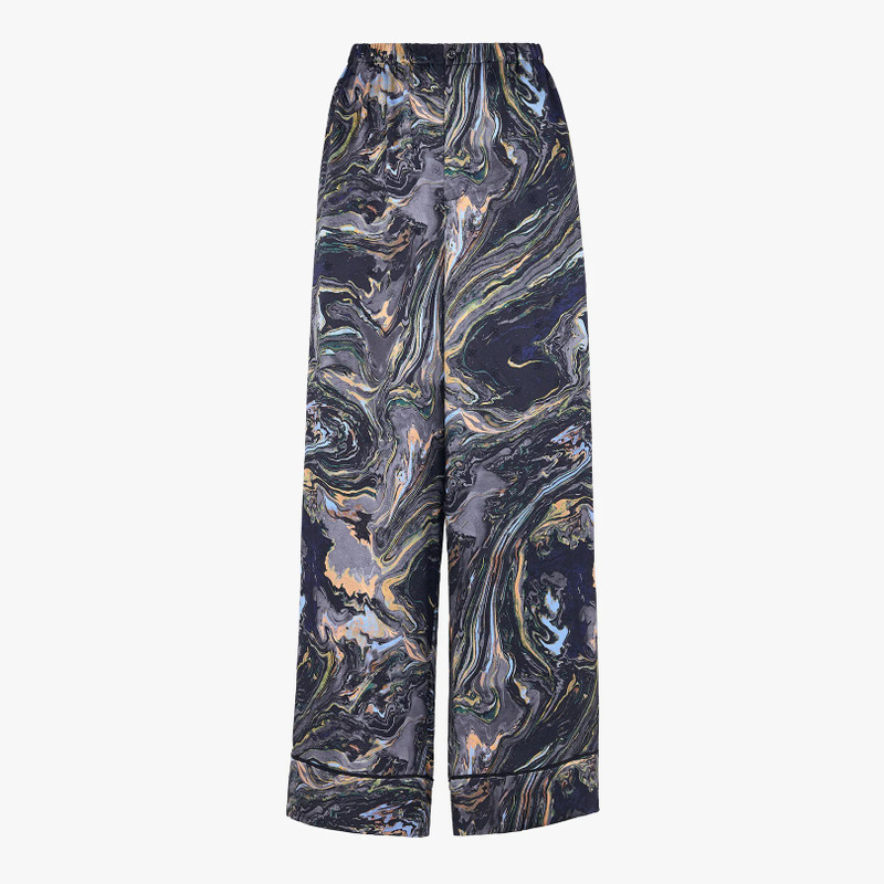 Blue satin crêpe pants 1