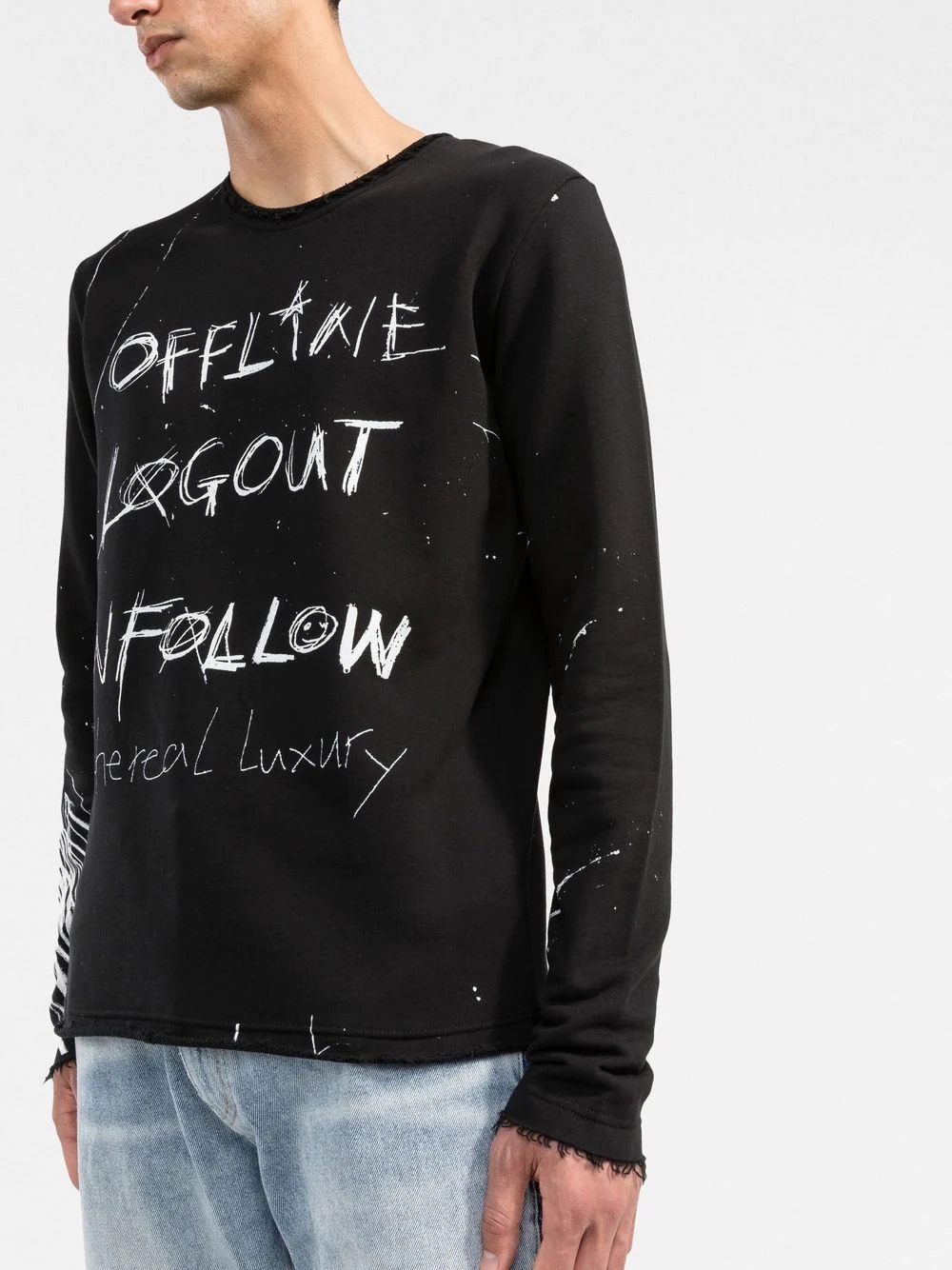 slogan-print cotton sweatshirt - 3