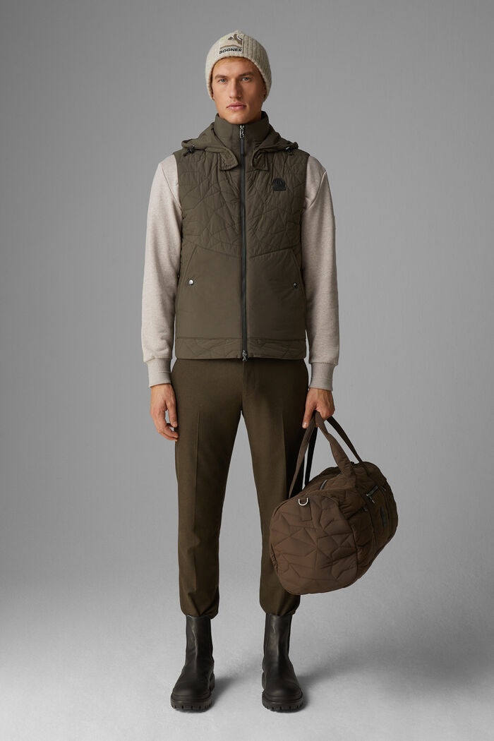 Simon Quilted waistcoat in Khaki - 4