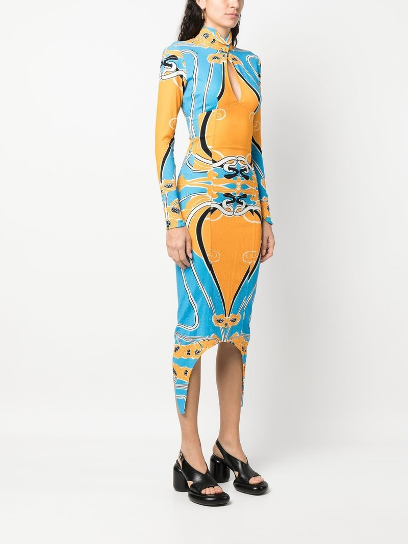 jacquard 오픈 백 드레스 3